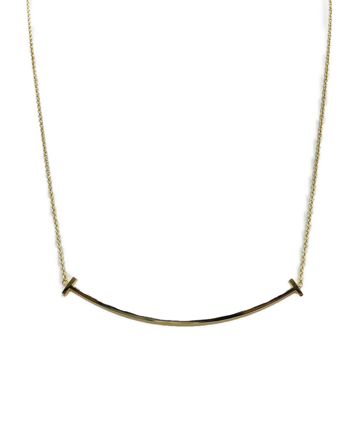 【美品】Tiffany & Co. ティファニー Tスマイル ラージサイズ TIFFANY＆CO ティファニー 貴金属・宝石 Tスマイルネックレス スモール