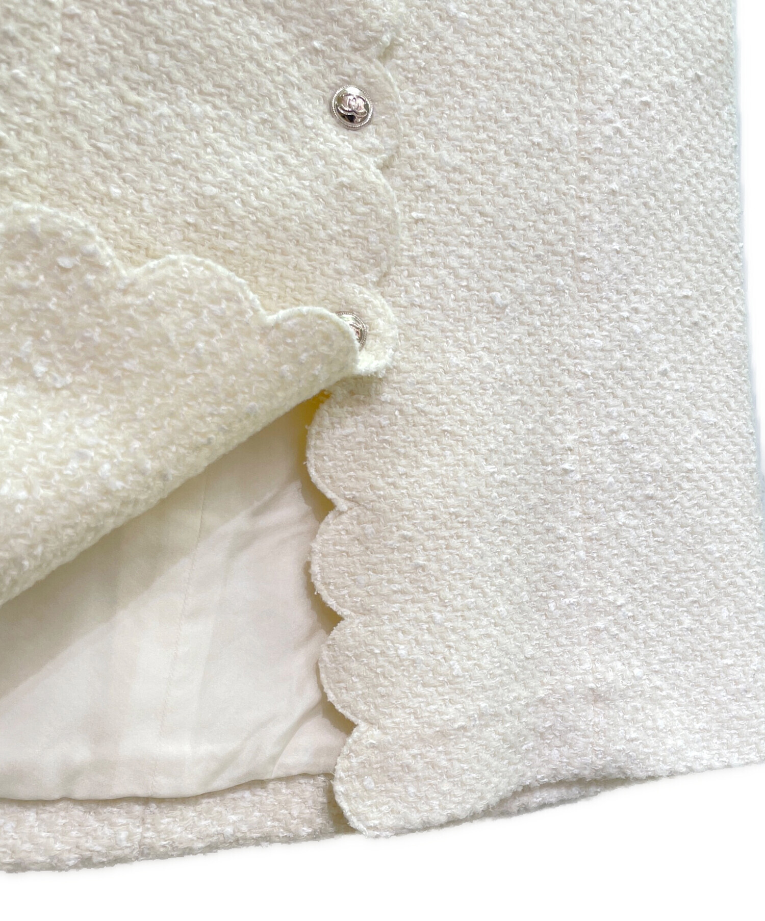 中古・古着通販】CHANEL (シャネル) ココボタンツイードスカート