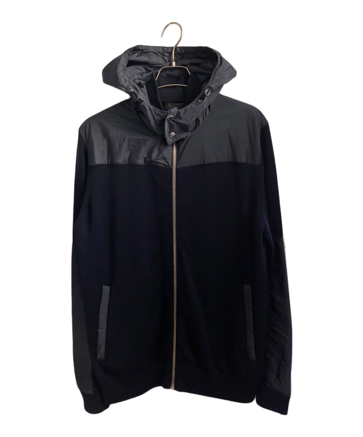 中古・古着通販】PRADA (プラダ) ニット切替ジャケット ネイビー