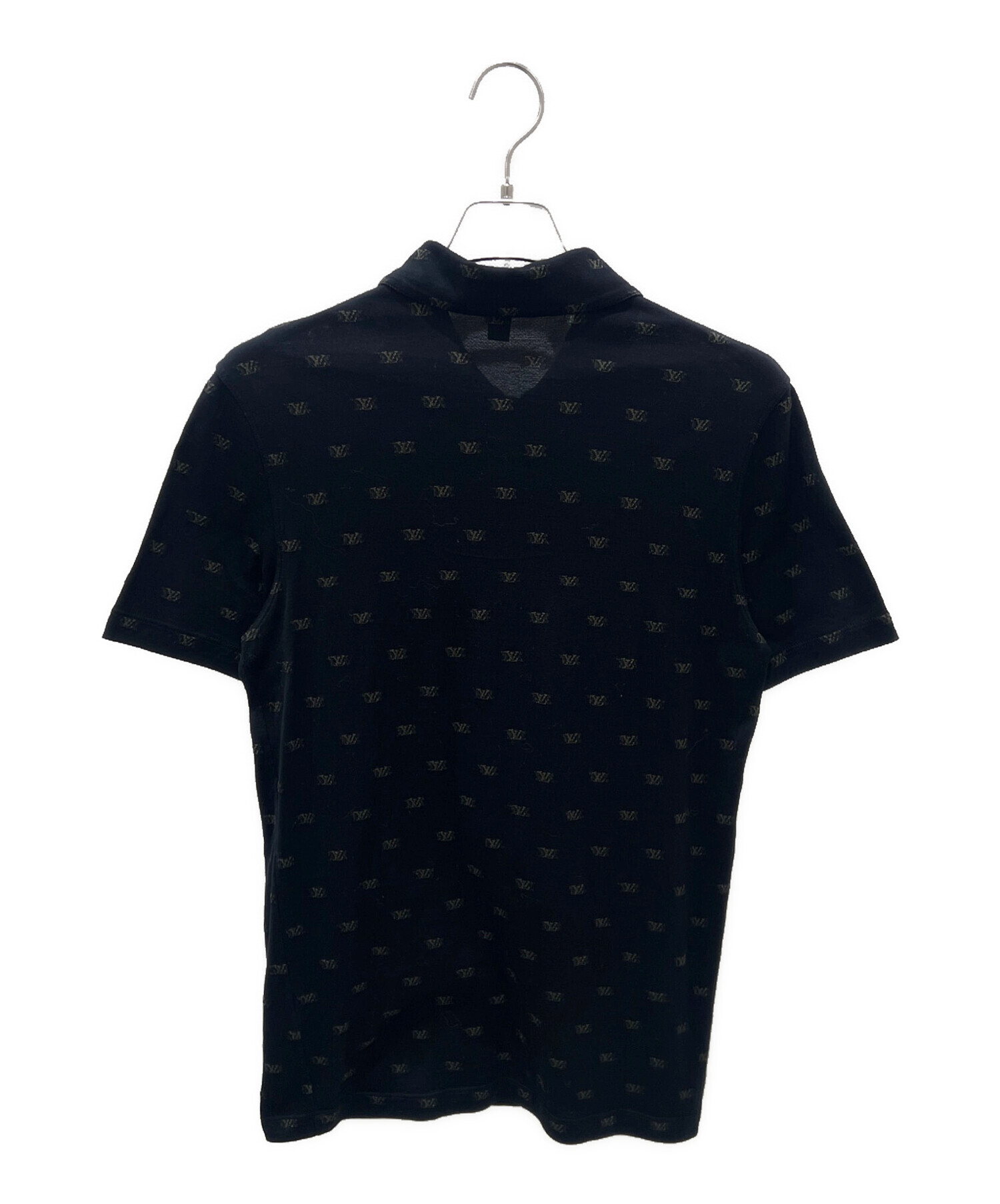 【美品】 ルイヴィトン LOUIS VUITTON ポロシャツ M 黒 ロゴ ルイヴィトン LOUIS VUITTON 半袖 ポロシャツ LVロゴ サークル