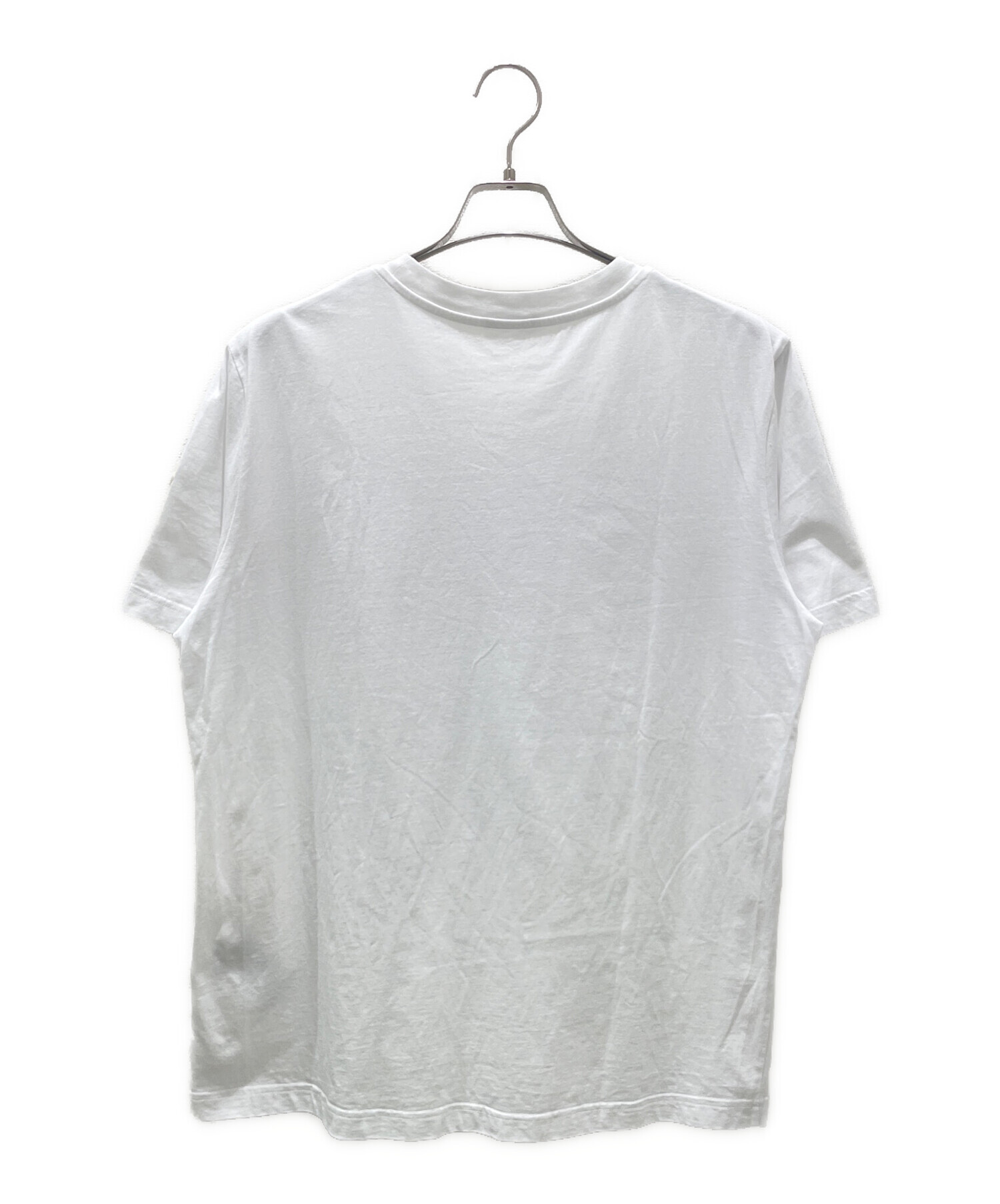 MONCLER モンクレール ショルダーロゴプリント Tシャツ サイズM ホワイト レディース 古着 中古 USED MONCLER - モンクレール MONCLER 半袖Tシャツ 衣料品 トップス