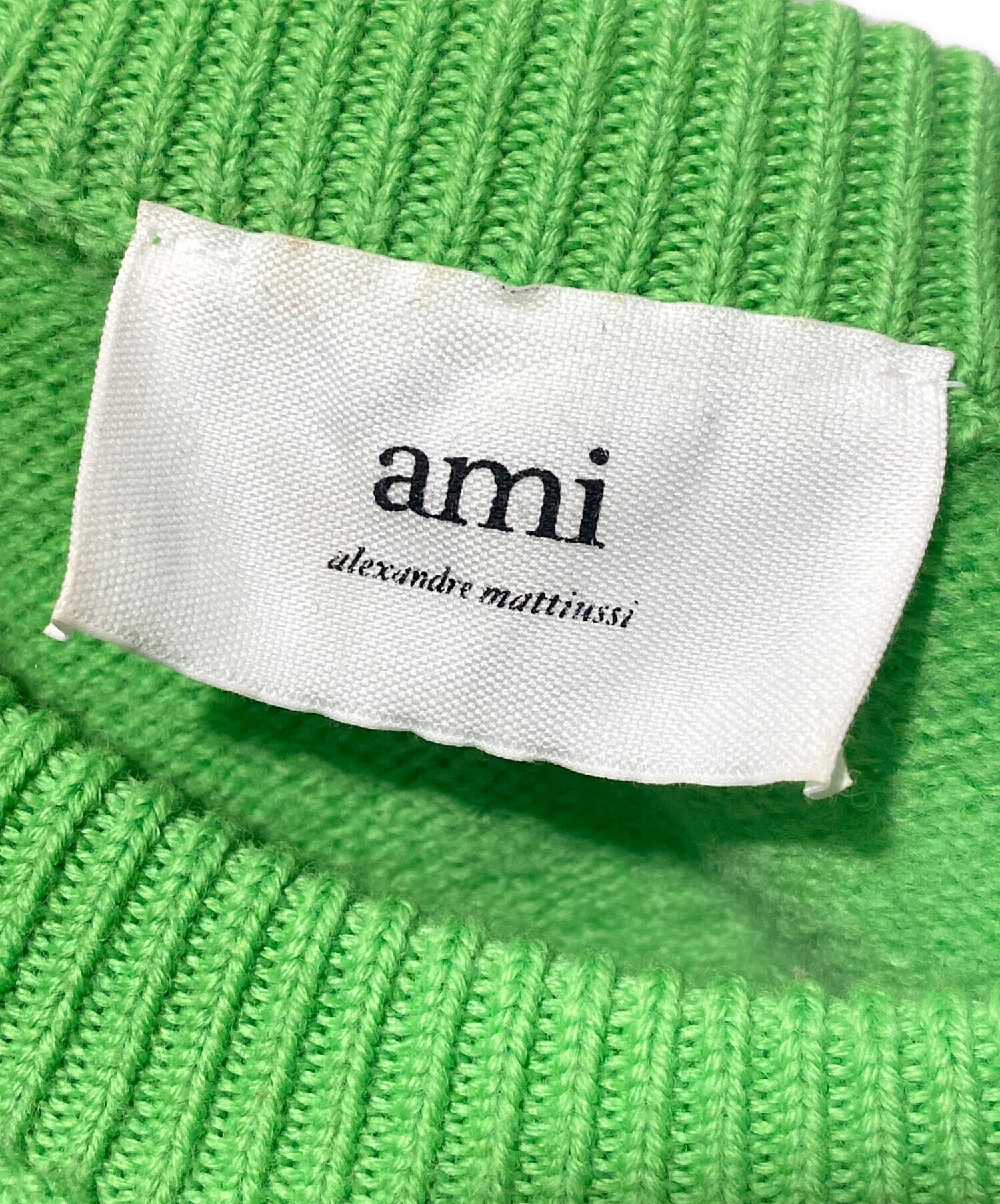 中古・古着通販】AMI PARIS (アミ パリス) ハートロゴニット 黄緑