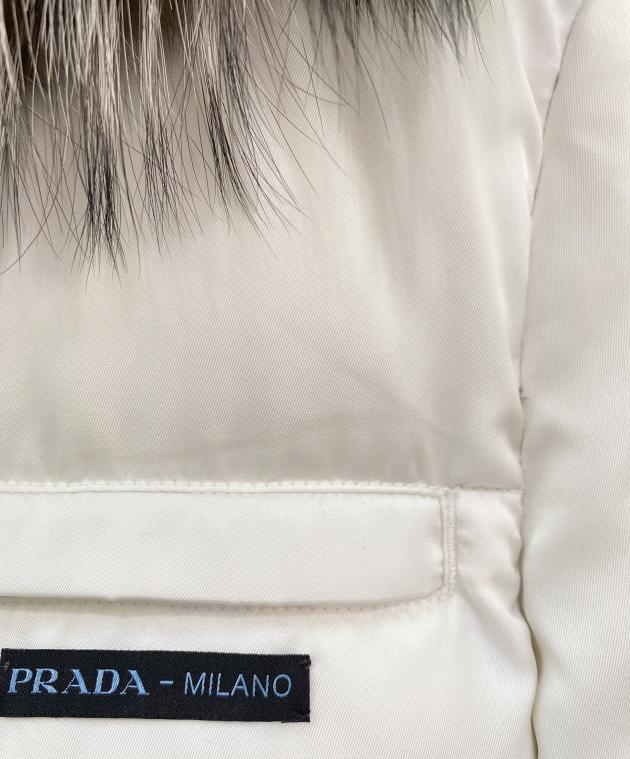 中古・古着通販】PRADA (プラダ) ファー付きダウンコート ホワイト