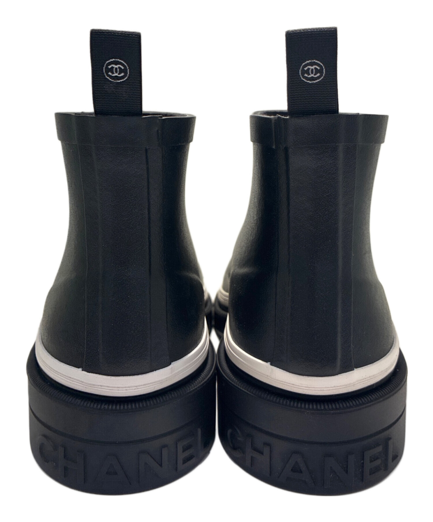 CHANEL レインブーツ　ブラック 新品 CHANEL レインブーツ 37 ジェニー着用 大人気 - メルカリ