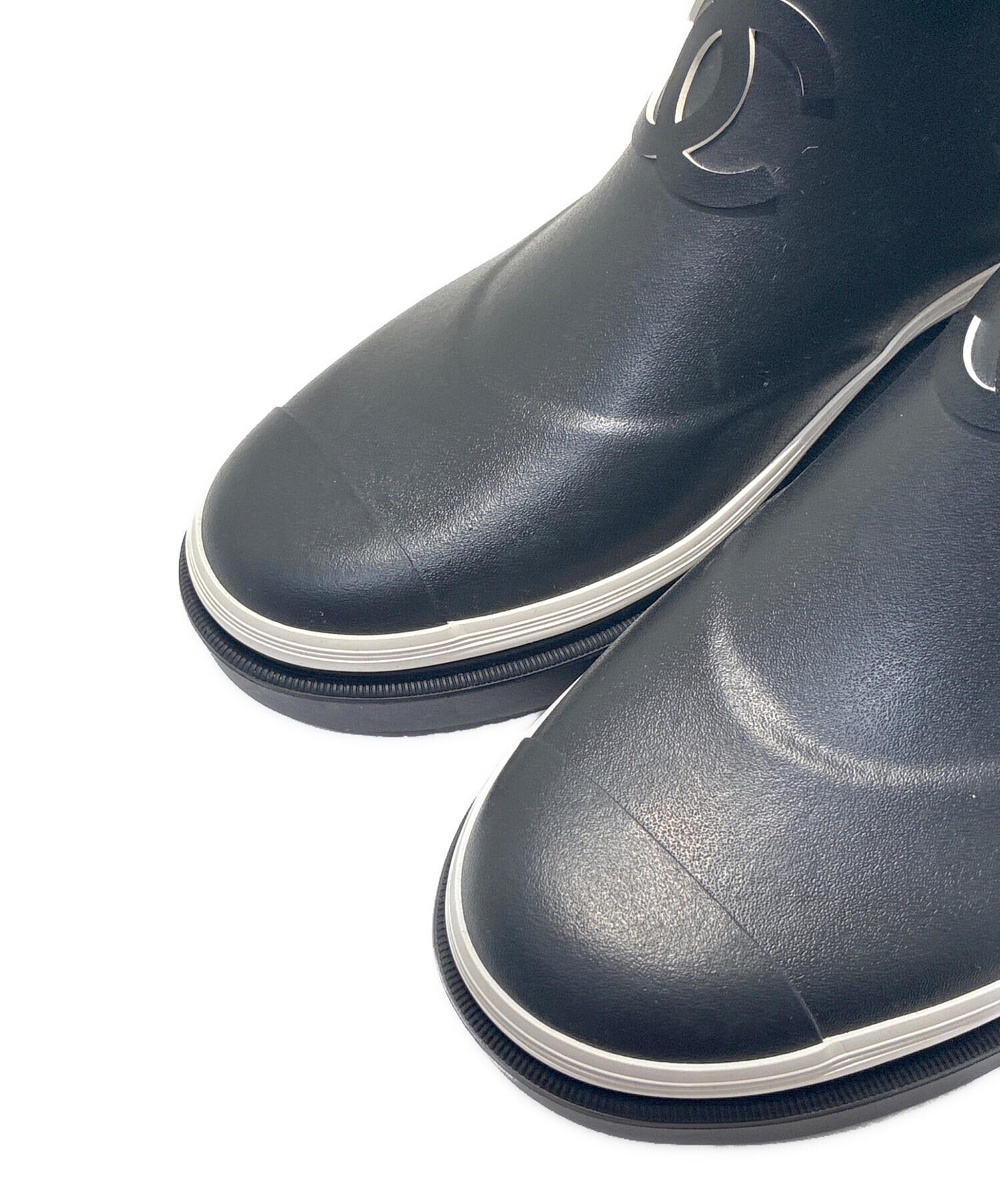 中古・古着通販】CHANEL (シャネル) CCロゴ ラバーレインブーツ G45076