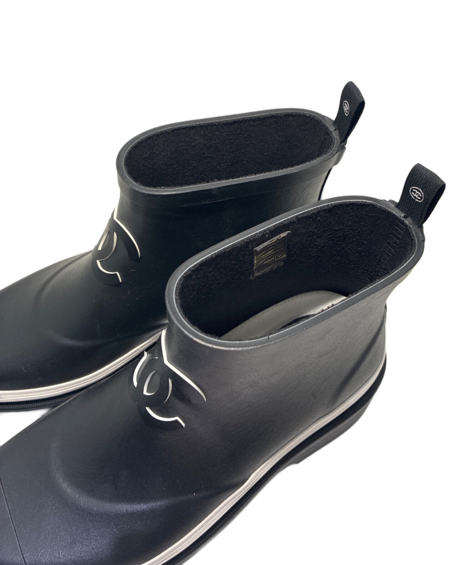 中古・古着通販】CHANEL (シャネル) CCロゴ ラバーレインブーツ G45076
