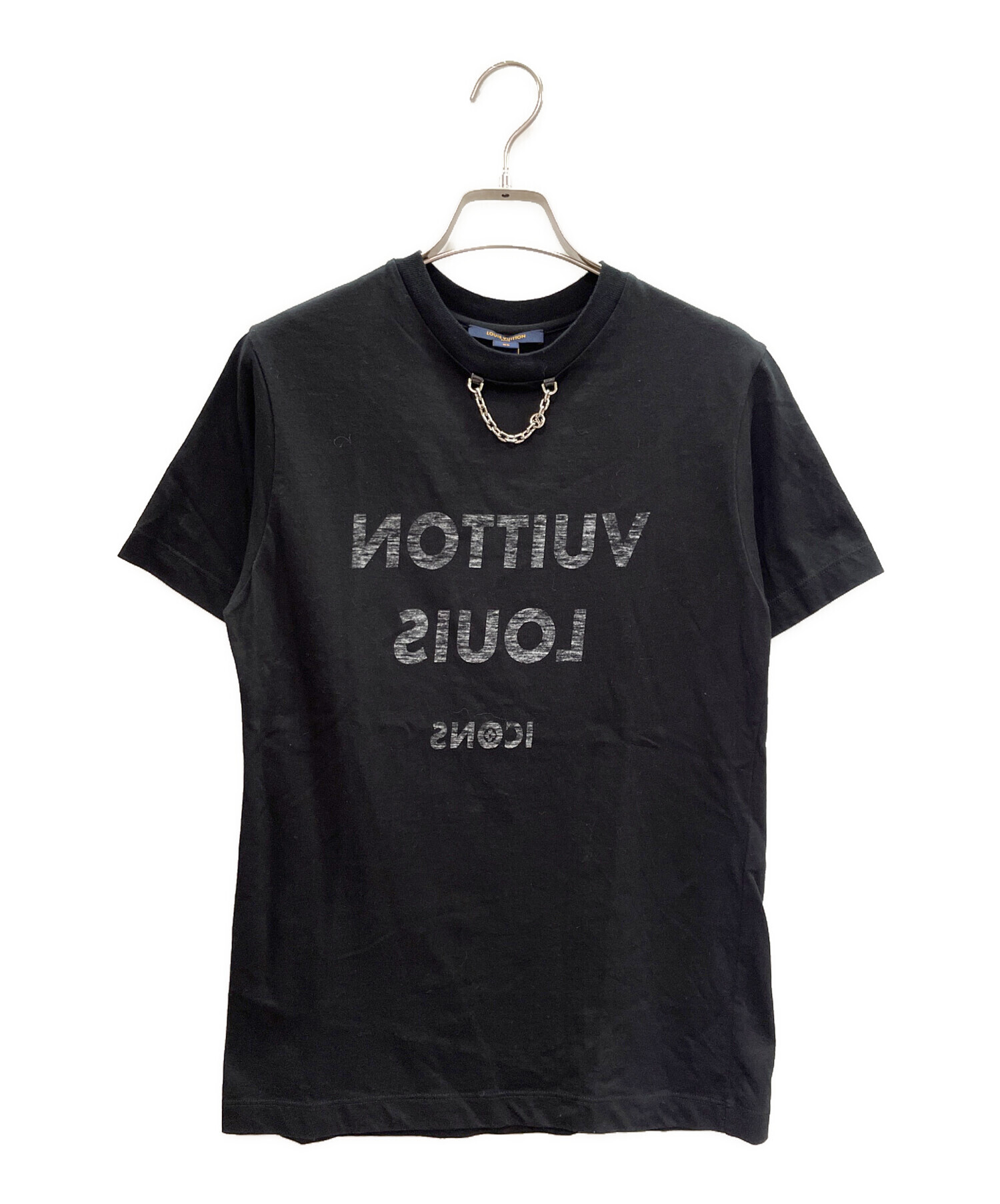 ルイヴィトン チェーン付き ロゴTシャツ ブラック XSサイズ 反転ロゴ 中古・古着通販】LOUIS VUITTON (ルイ ヴィトン) チェーン付き 反転