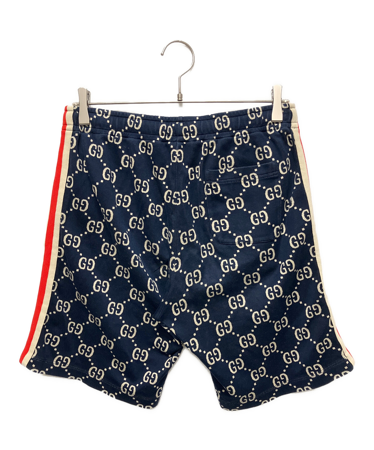 GUCCI　GGジャガード　ハーフパンツ　ジャージ　ネイビー　サイズS 中古・古着通販】GUCCI (グッチ) GG柄ハーフパンツ ネイビー サイズ:S