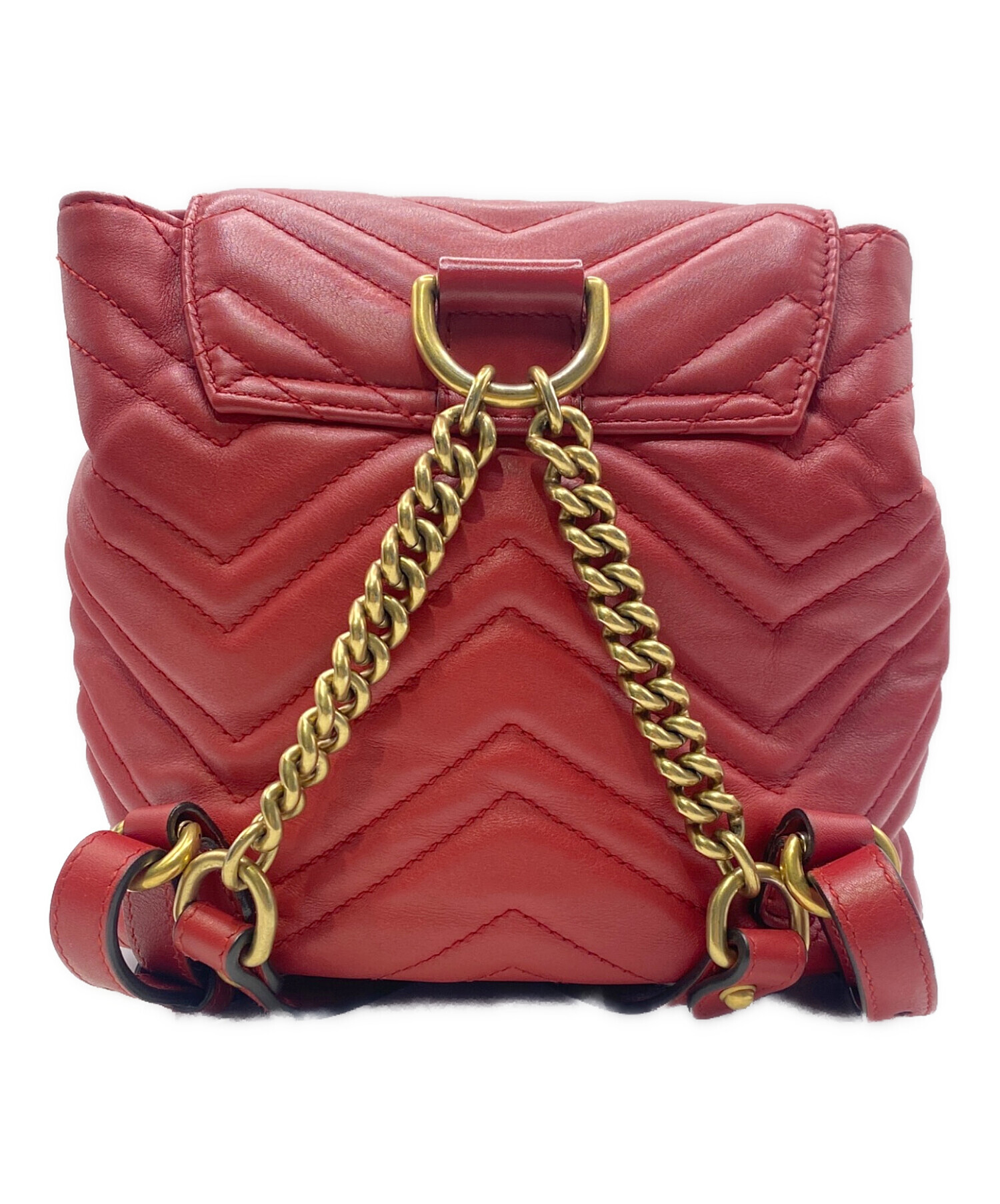 中古・古着通販】GUCCI (グッチ) GGマーモント ミニリュック レッド 