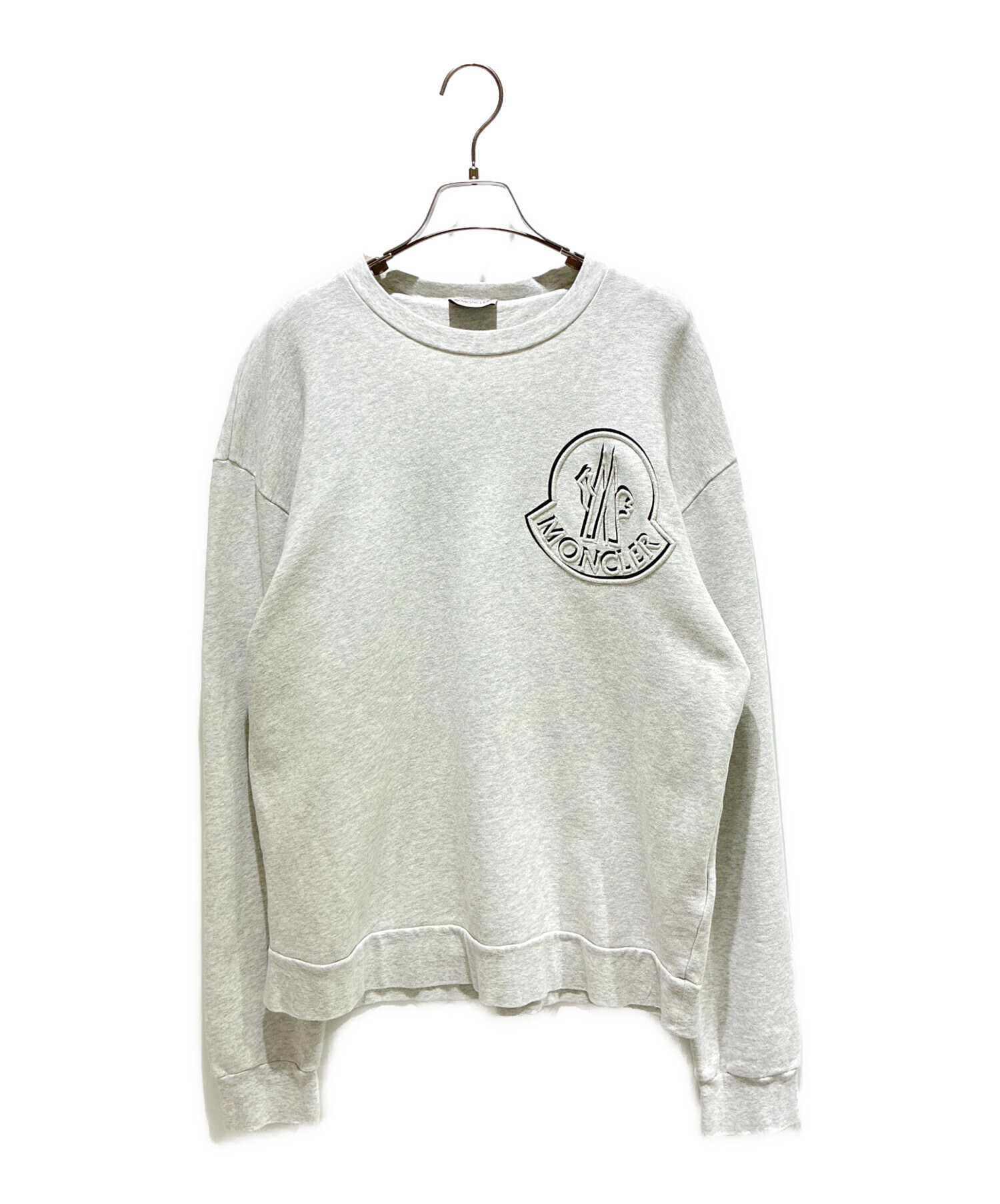 T*C様 MONCLER イラスト付きグレー スウェット 中古・古着通販】MONCLER (モンクレール) ロゴスウェット グレー