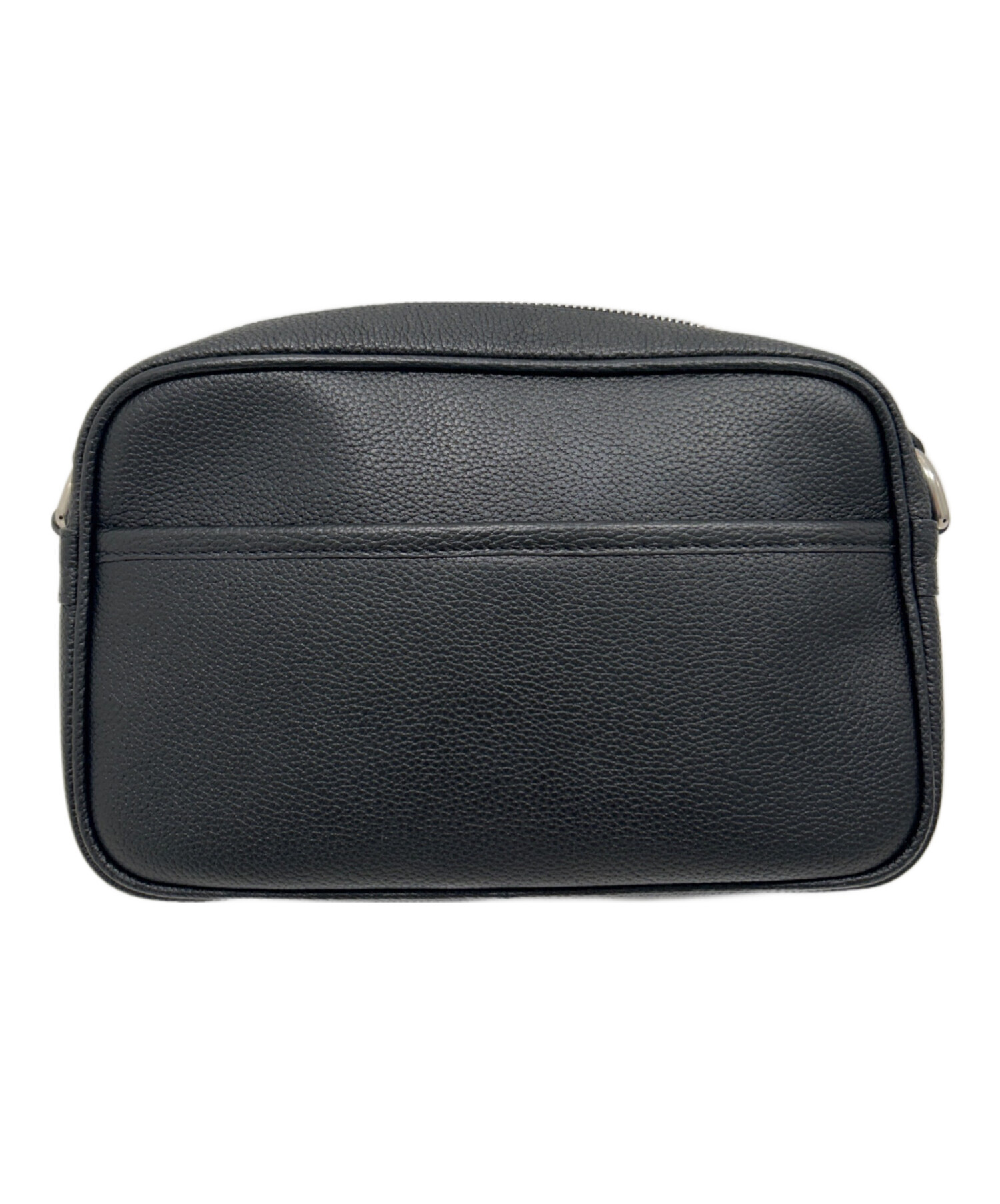 中古・古着通販】GUCCI (グッチ) ロゴレザーショルダーバッグ ブラック