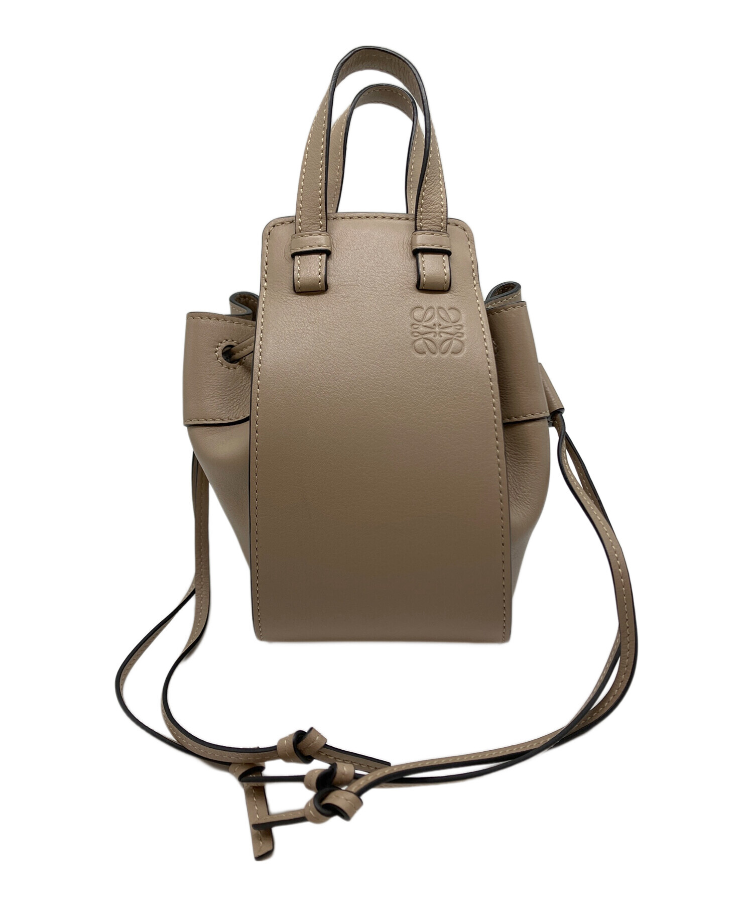 ロエベ⭐︎ハンモック⭐︎ミニ⭐︎中古美品⭐︎ LOEWE ベージュ/ブラック⭐︎生成りと革 中古・古着通販】LOEWE (ロエベ) ハンモックミニバッグ ベージュ