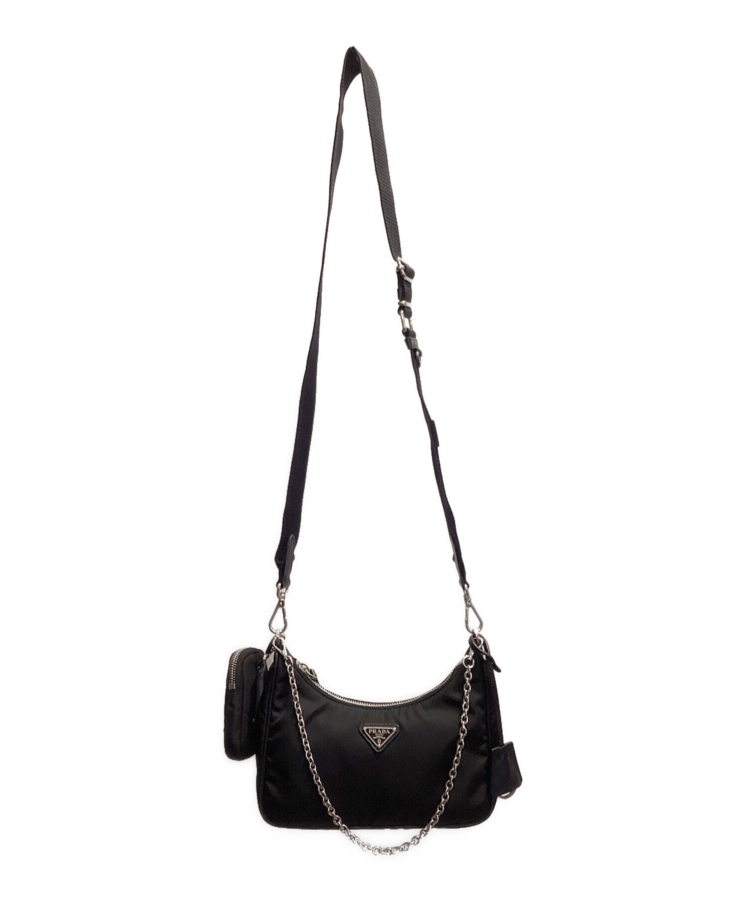 中古・古着通販】PRADA (プラダ) ナイロンショルダーバッグ ブラック