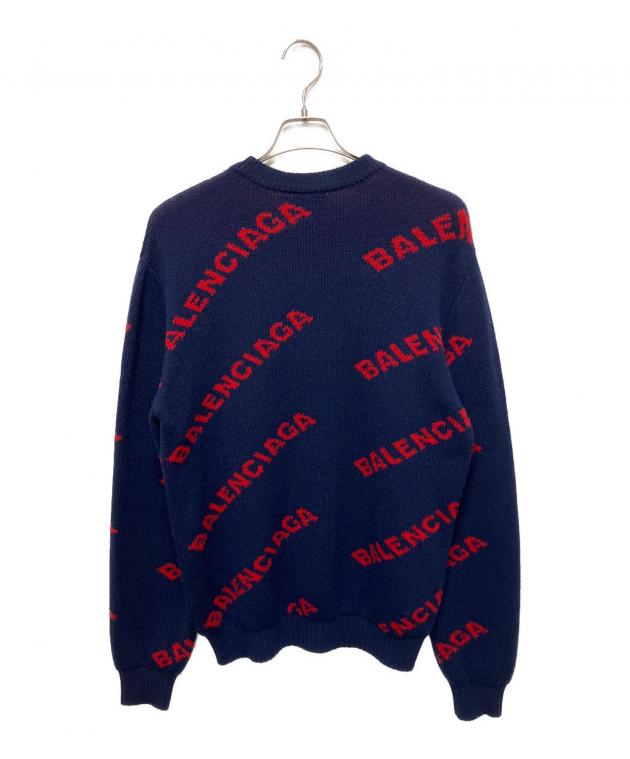中古・古着通販】BALENCIAGA (バレンシアガ) オールオーバーロゴニット