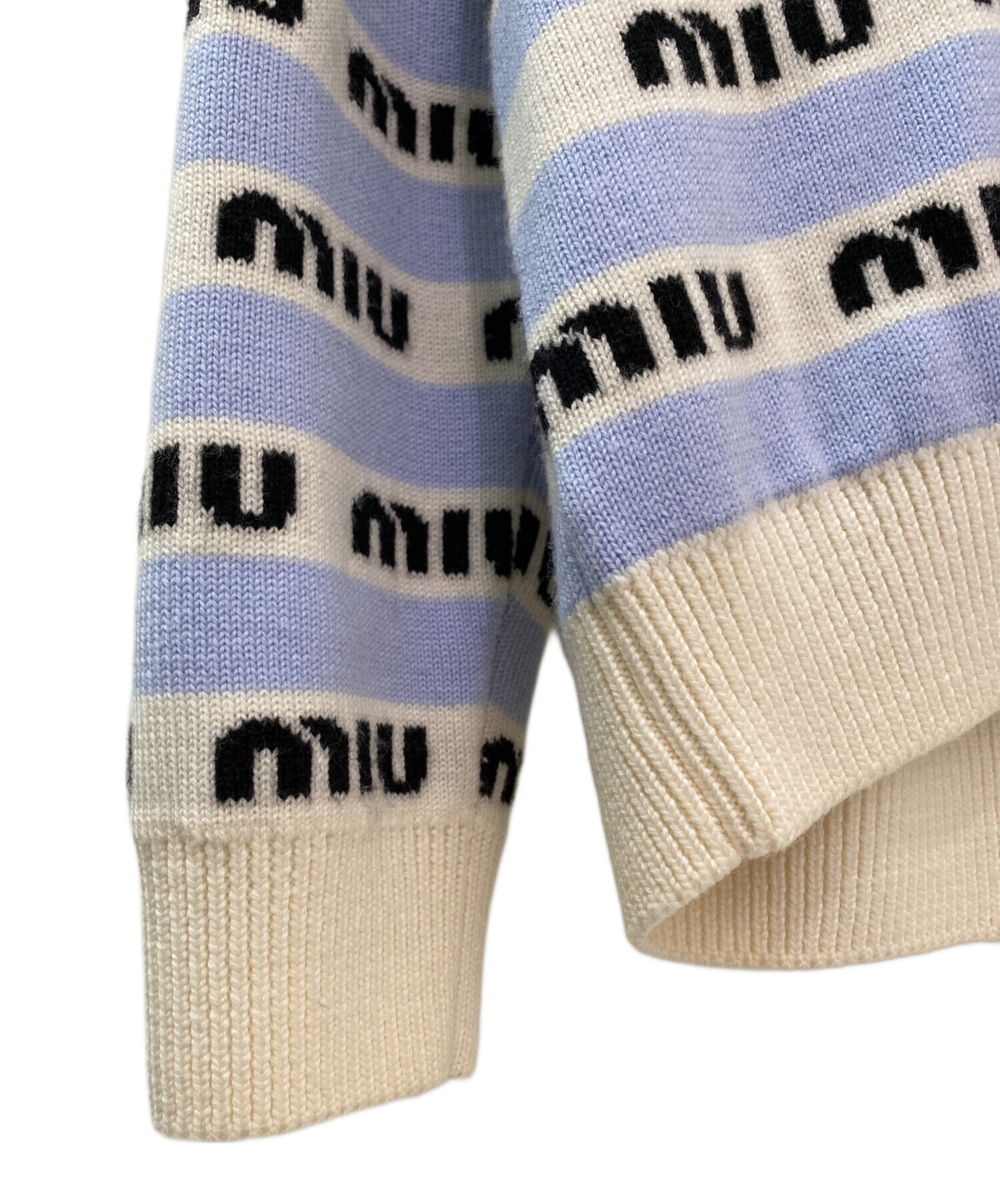 中古・古着通販】MIU MIU (ミュウミュウ) ロゴカーディガン スカイ