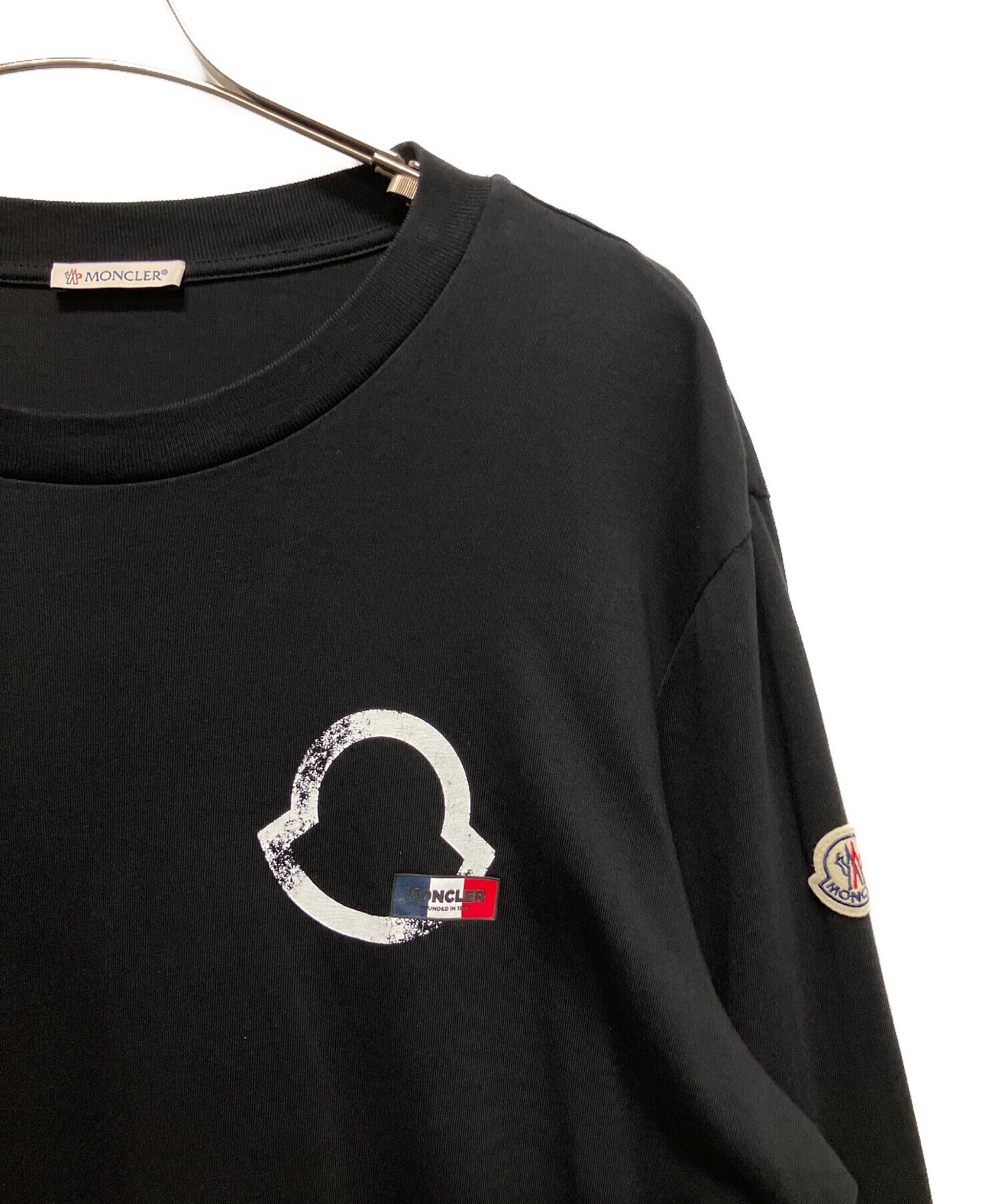 希少Moncler 1952ロンT ブラック サイズ：S 新品未使用Unisex モンクレール MONCLER 長袖 Tシャツ ロンT カットソー ワッペン