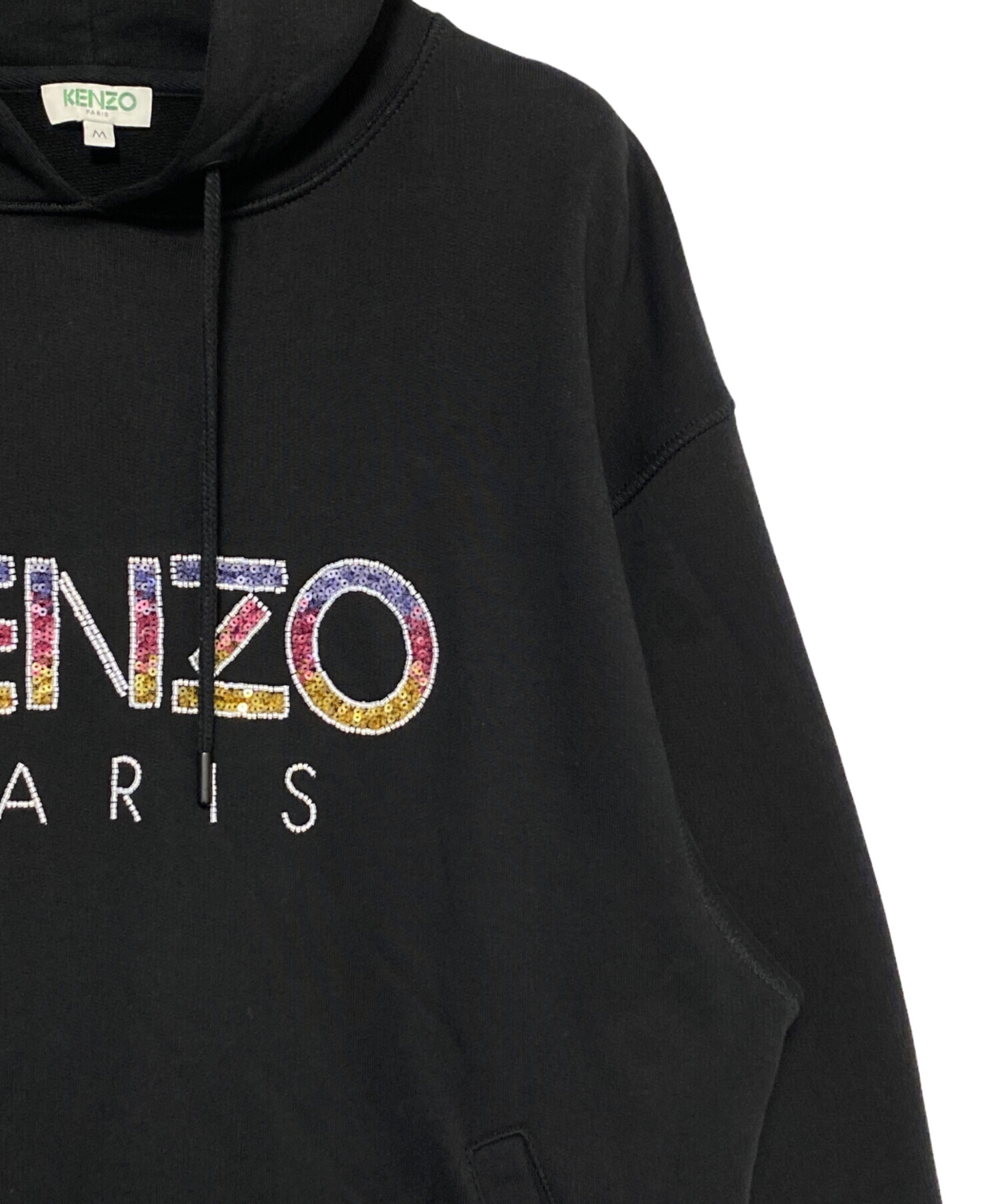 中古・古着通販】KENZO (ケンゾー) ロゴパーカー ブラック サイズ:M 