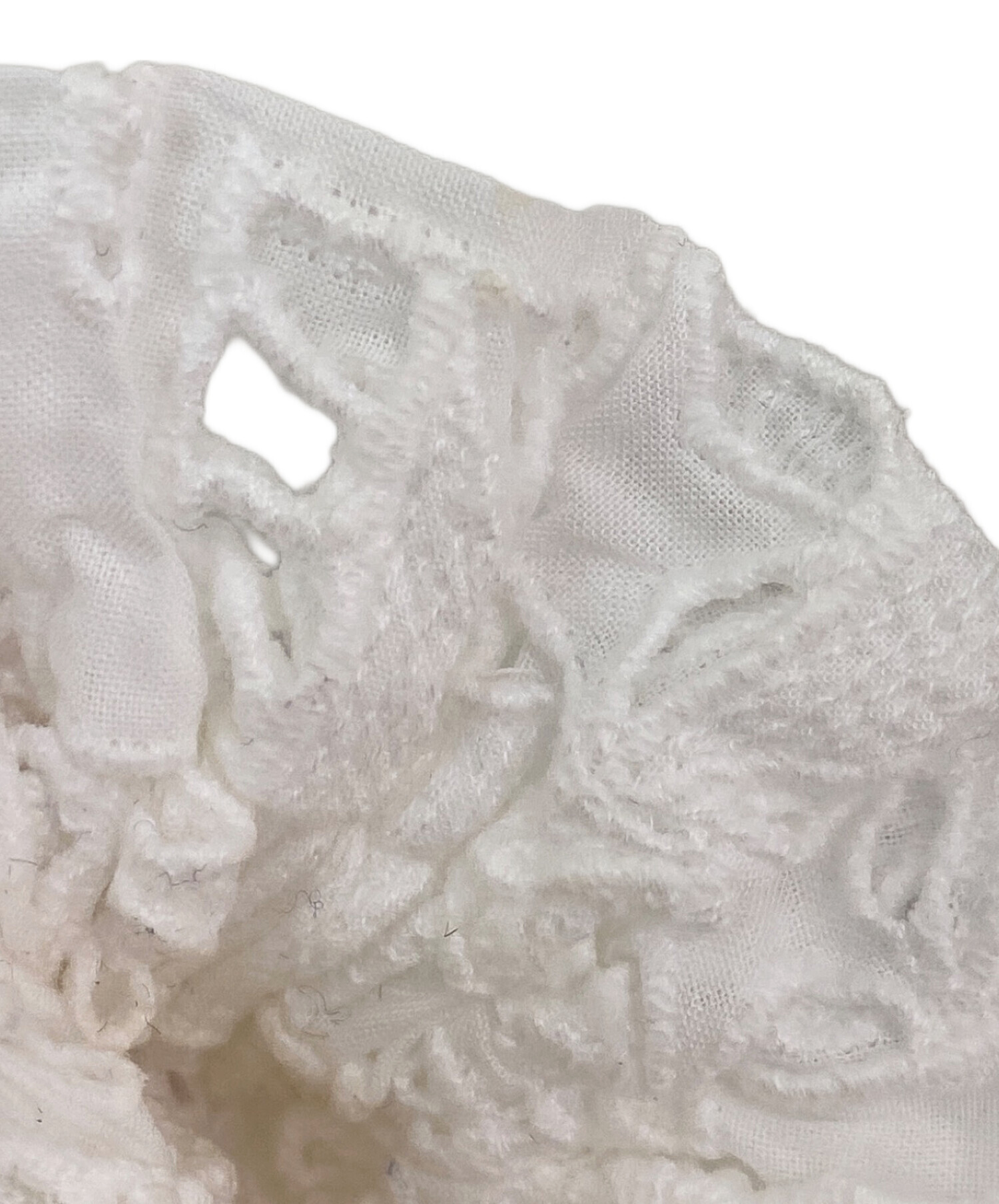 中古・古着通販】sacai (サカイ) レース切替ニット ホワイト サイズ:1