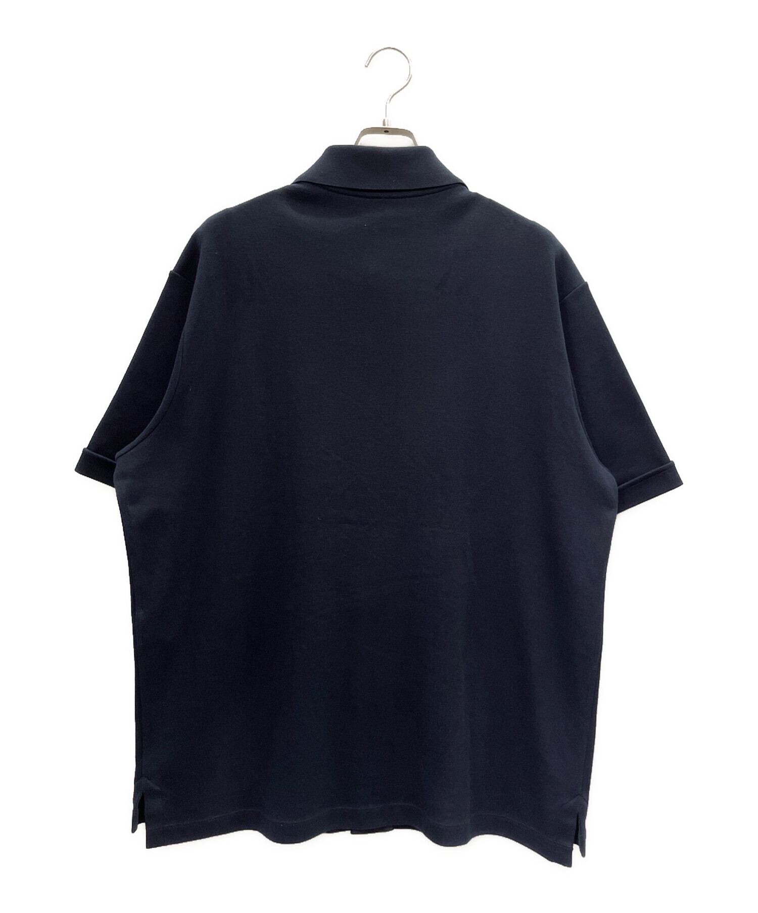 中古・古着通販】GUCCI (グッチ) ロゴ鹿の子 半袖シャツ ネイビー