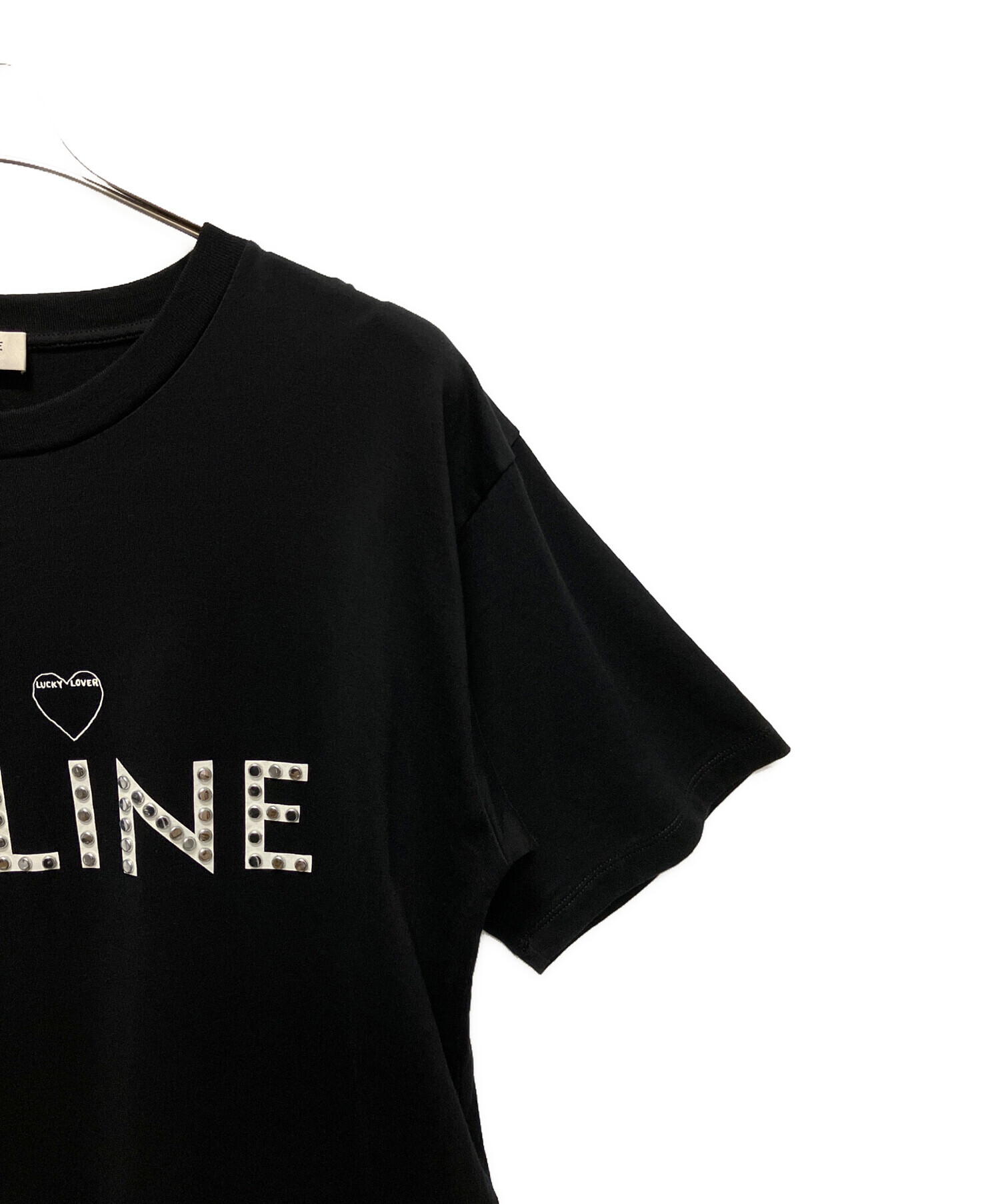 11368【美品・希少XLサイズ】セリーヌ☆刺繍ロゴ定番カラー黒tシャツ 11368【美品・希少XLサイズ】セリーヌ☆刺繍ロゴ定番カラー黒tシャツ