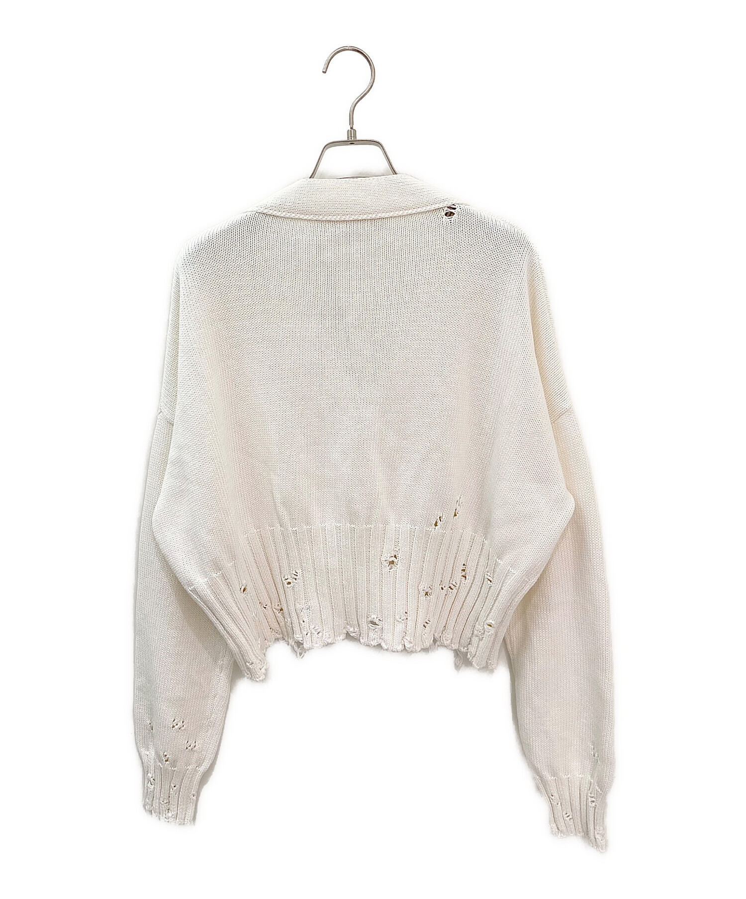 中古・古着通販】MARNI (マルニ) ダメージ加工カーディガン ホワイト