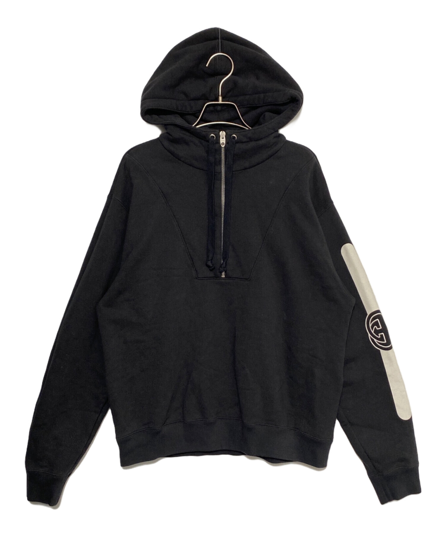 中古・古着通販】GUCCI (グッチ) ハーフジップパーカー ブラック