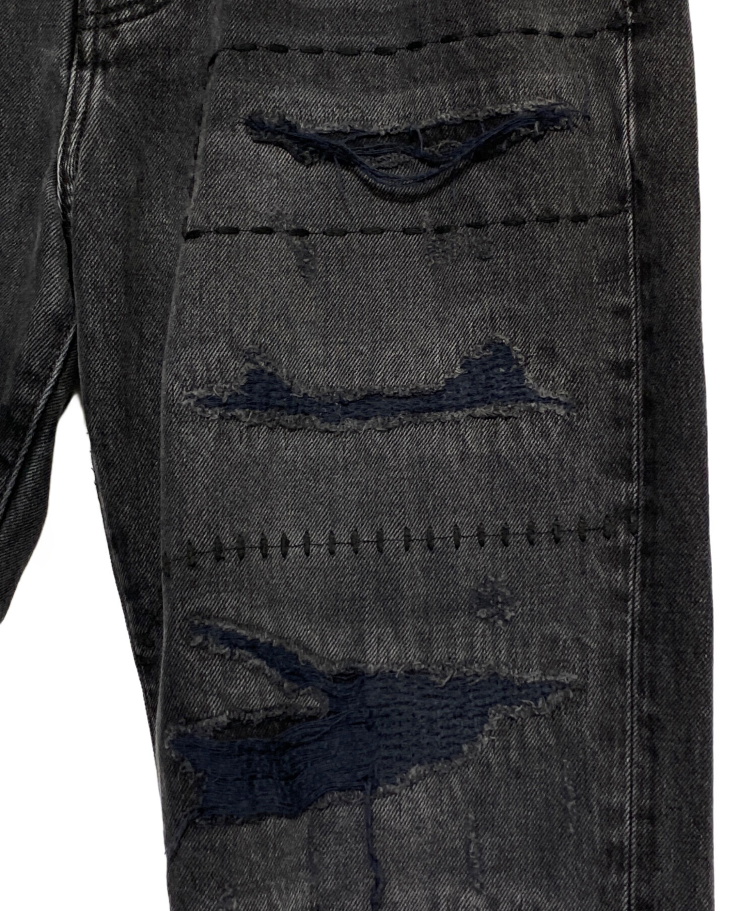 中古・古着通販】AMIRI (アミリ) ダメージ加工デニムパンツ ブラック