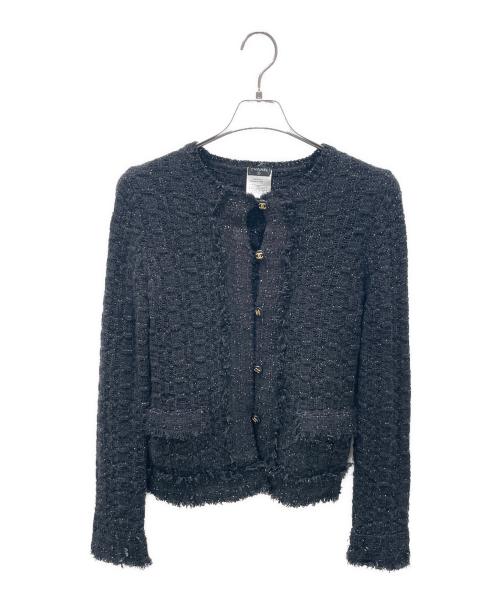 中古・古着通販】CHANEL (シャネル) ツイードカーディガン ブラック