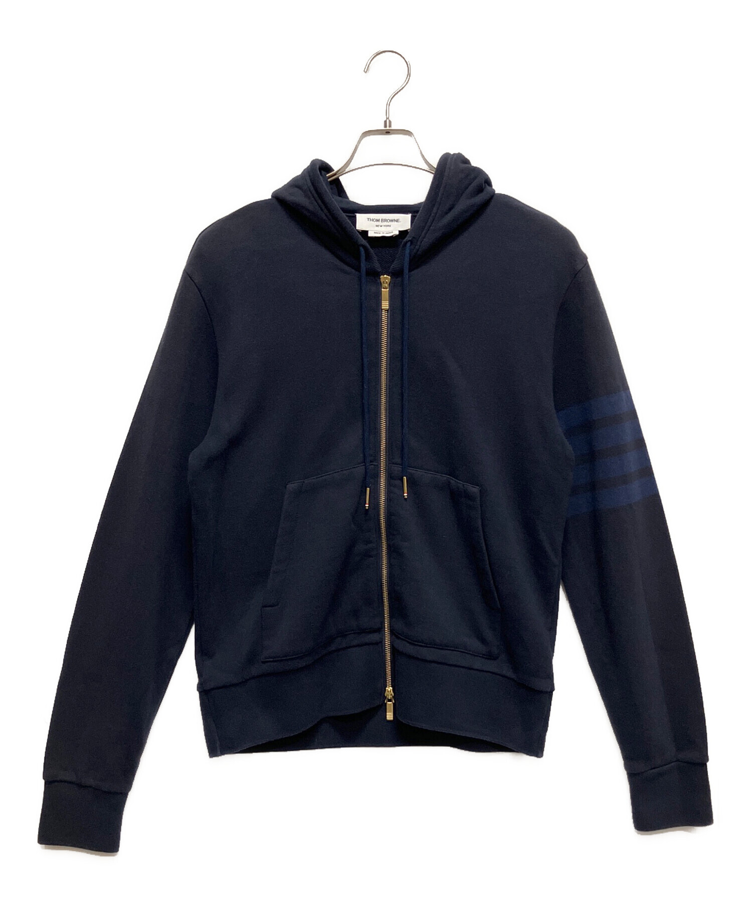 中古・古着通販】Thom Browne (トムブラウン) 4 Bar Zip-Up Hoodie(4 