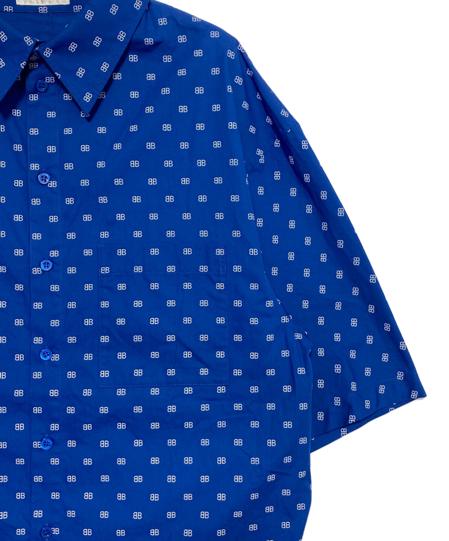 中古・古着通販】BALENCIAGA (バレンシアガ) BBロゴシャツ ブルー