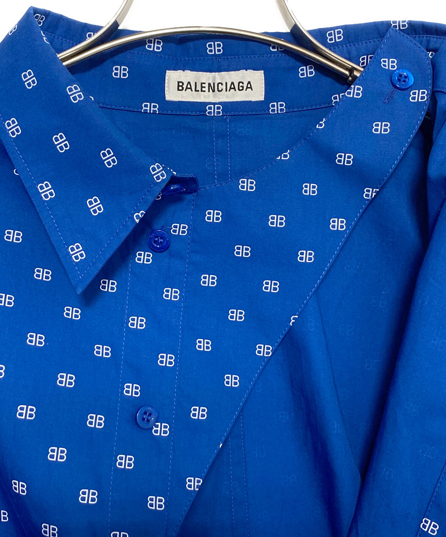 中古・古着通販】BALENCIAGA (バレンシアガ) BBロゴシャツ ブルー