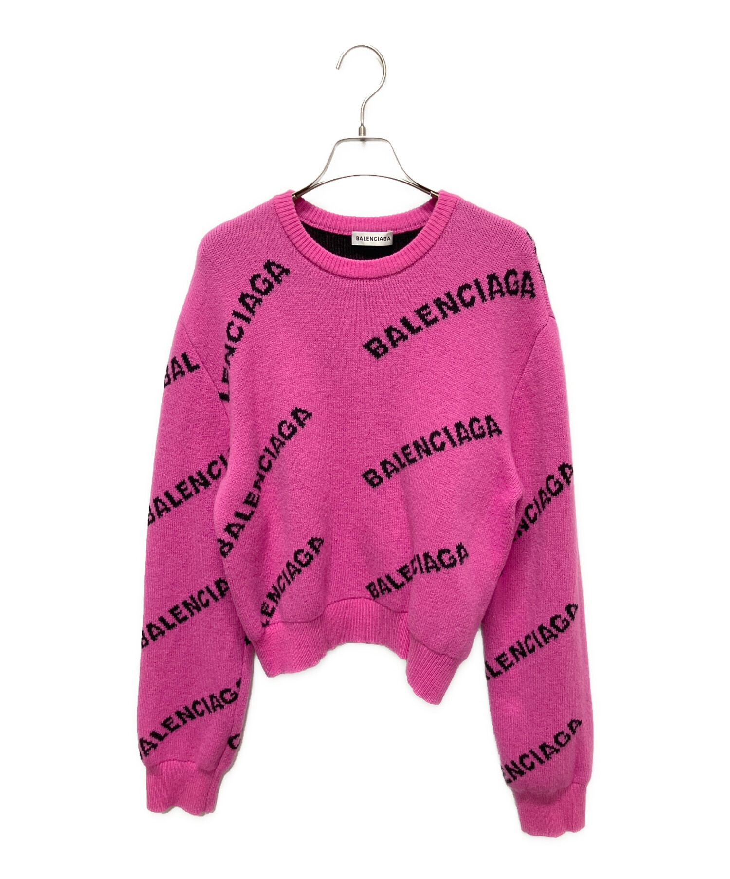 BALENCIAGA ロゴ入り長袖ニットセーター ピンク BALENCIAGA ピンク