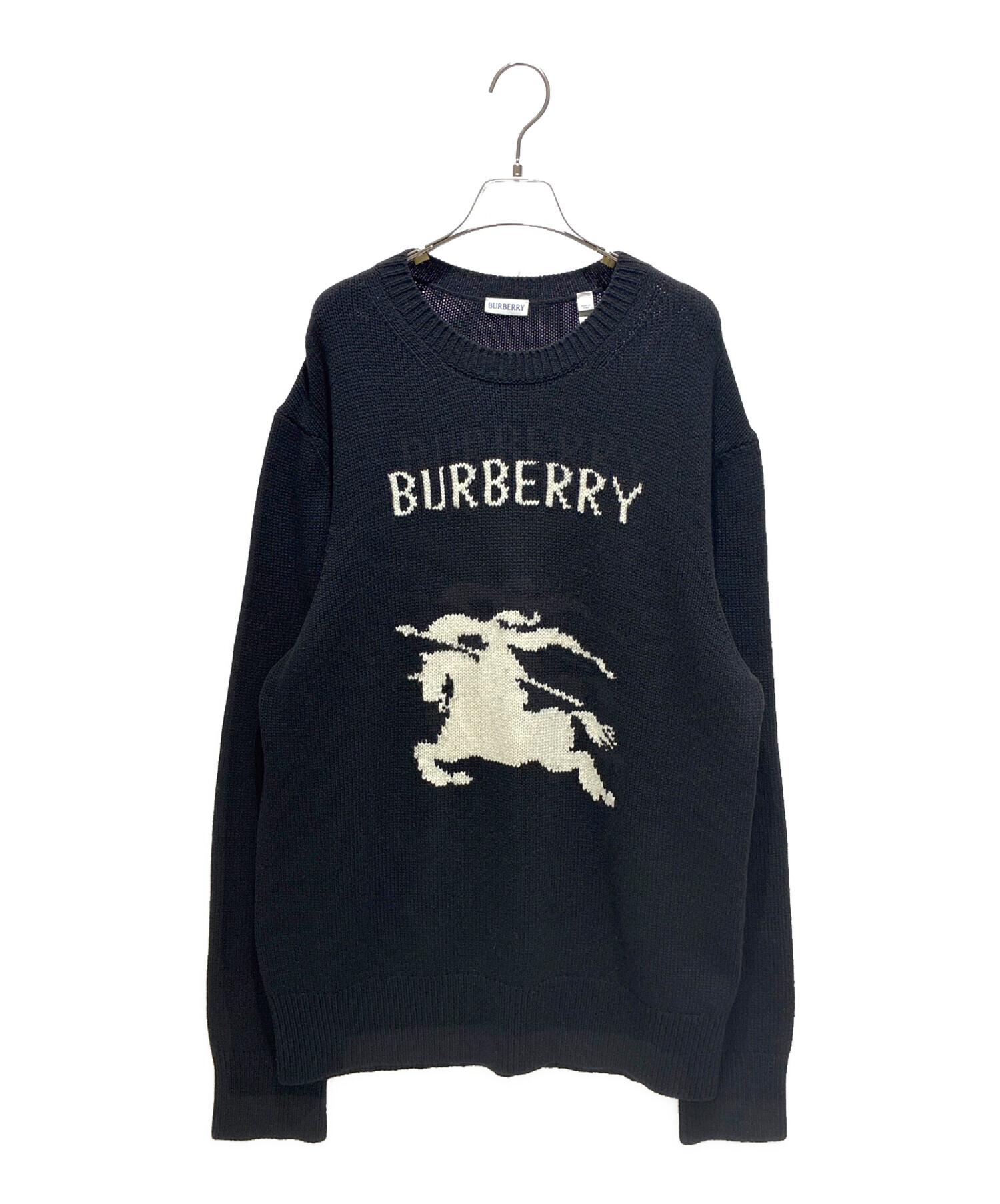 中古・古着通販】BURBERRY (バーバリー) ロゴニット ブラック サイズ 