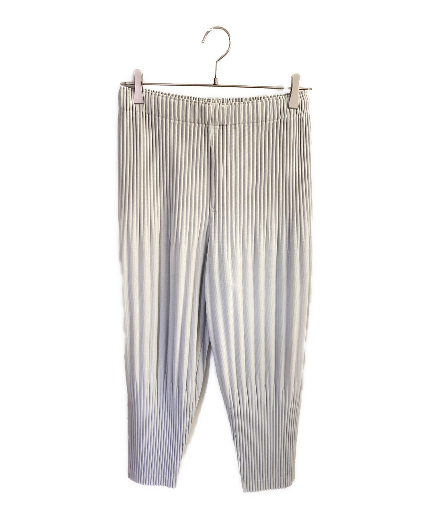 プリーツパンツ　ライトグレー　ベルトループ　サイズ3 オムプリッセイッセイミヤケ 中古・古着通販】HOMME PLISSE ISSEY MIYAKE (オム プリッセ イッセイ