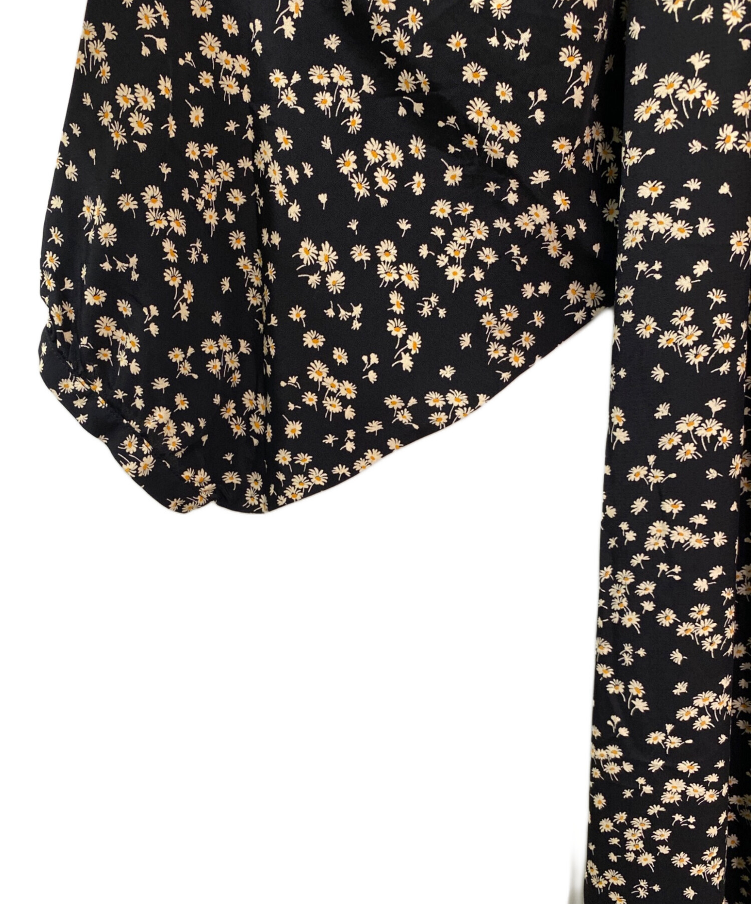 CELINE / 長袖ワンピース/36/レーヨン/BLU 中古・古着通販】CELINE (セリーヌ) フラワープリントワンピース