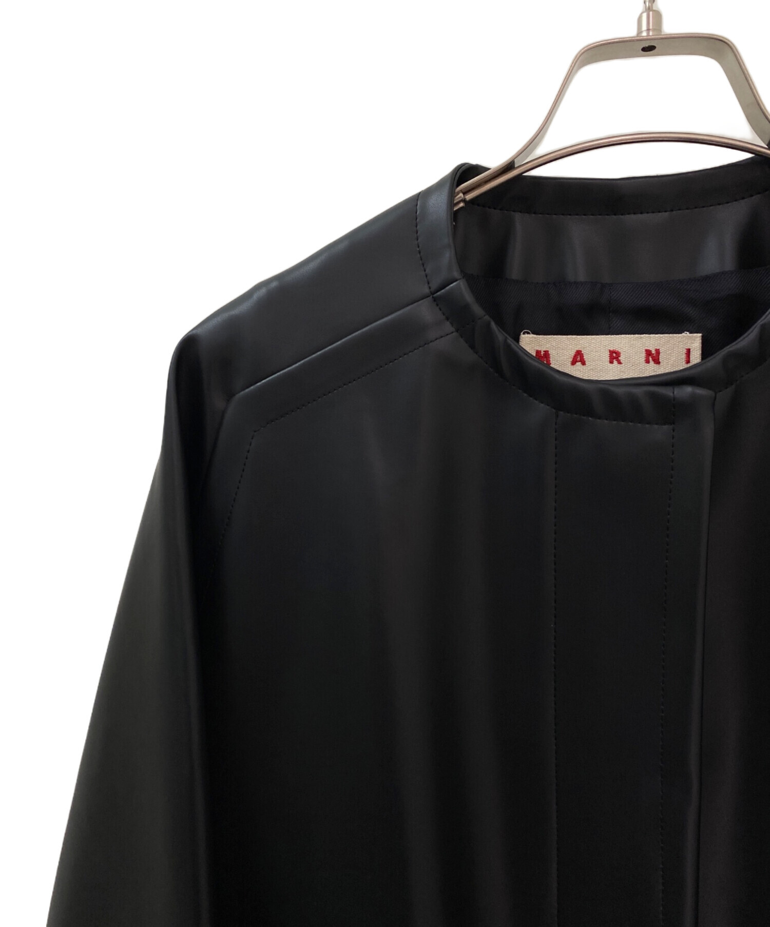 中古・古着通販】MARNI (マルニ) フェイクレザーコート ブラック