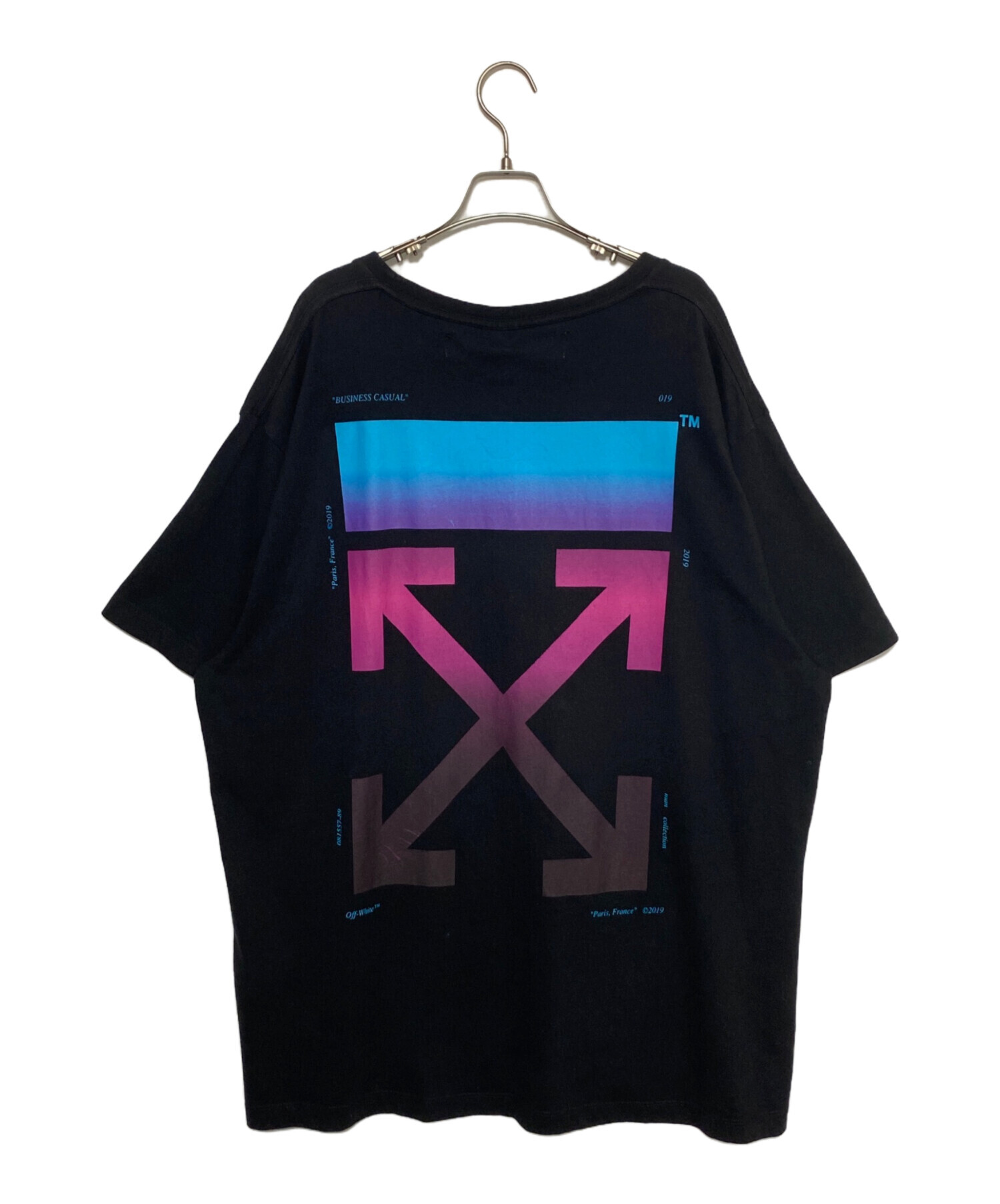 中古・古着通販】OFFWHITE (オフホワイト) ロゴTシャツ ブラック 