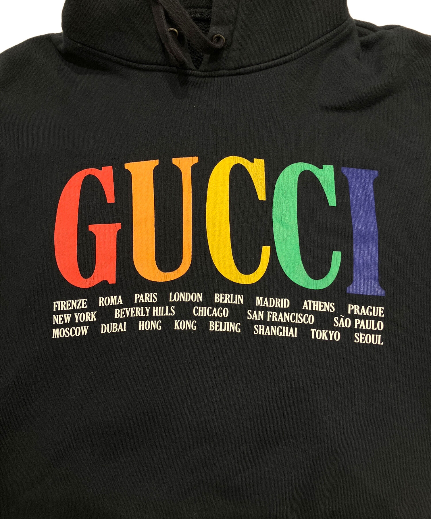 中古・古着通販】GUCCI (グッチ) Hoodie City Logo S Cotton Black