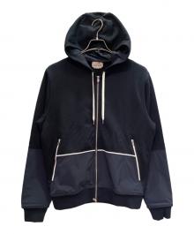 エルメス　HERMES 牛革　カシミヤ100 レザー　切り替え　パーカー メンズ、トップス、パーカー、HERMES(エルメス)】ブランド・古着の