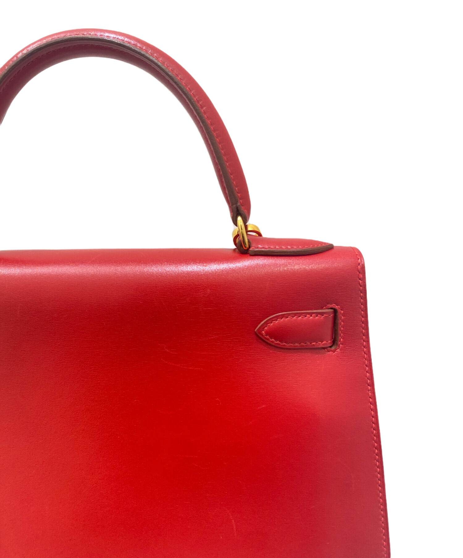 は*る様 HERMES エルメス　ケリー　ボックスカーフ　ルージュ　ヴィンテージ 中古・古着通販】HERMES (エルメス) ケリー28/ボックスカーフ/ルージュ