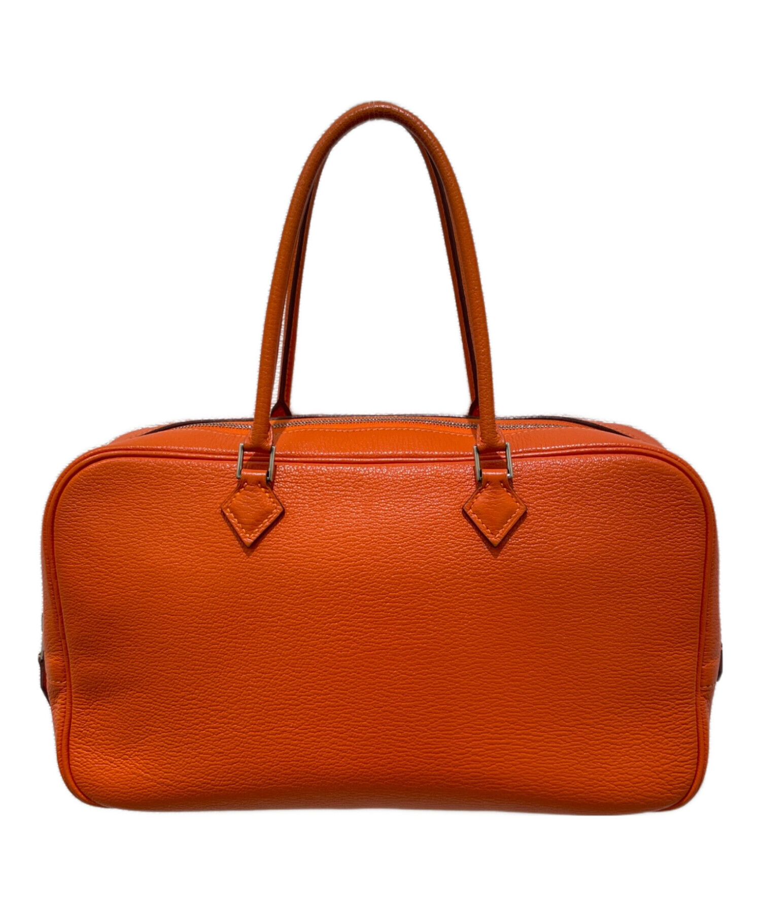 HERMES オレンジ ビジネスバッグ 中古・古着通販】HERMES (エルメス) ミニボストンバッグ オレンジ