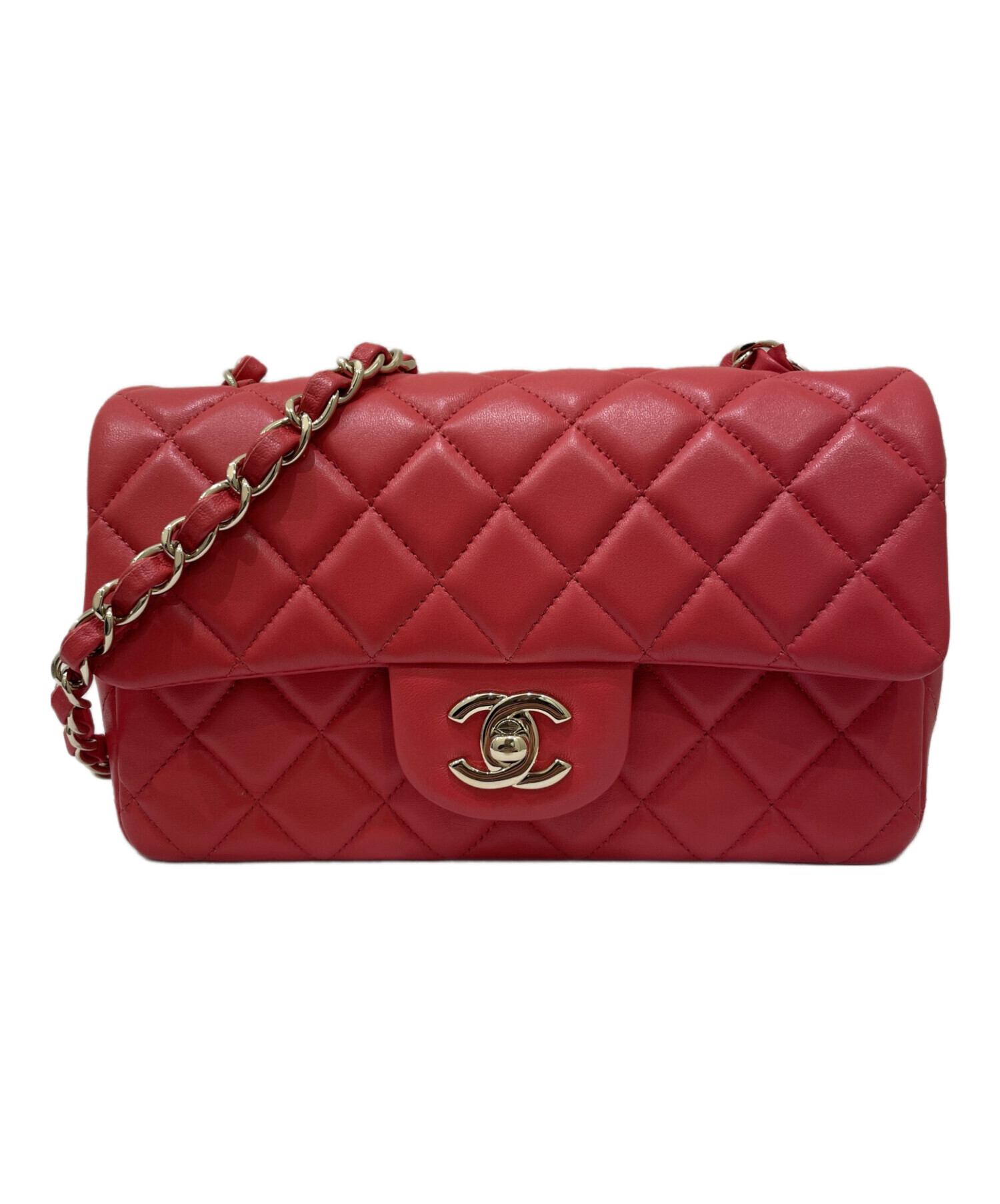 中古・古着通販】CHANEL (シャネル) チェーンショルダーバッグ レッド