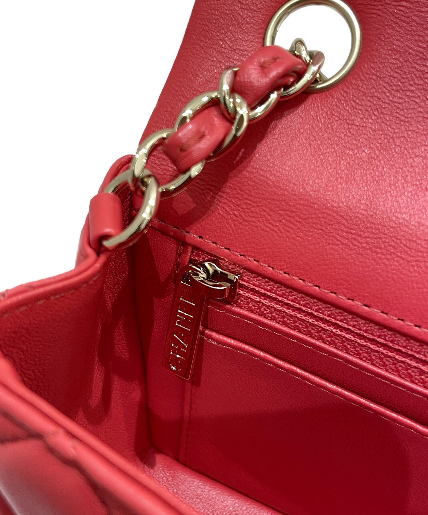 中古・古着通販】CHANEL (シャネル) チェーンショルダーバッグ レッド