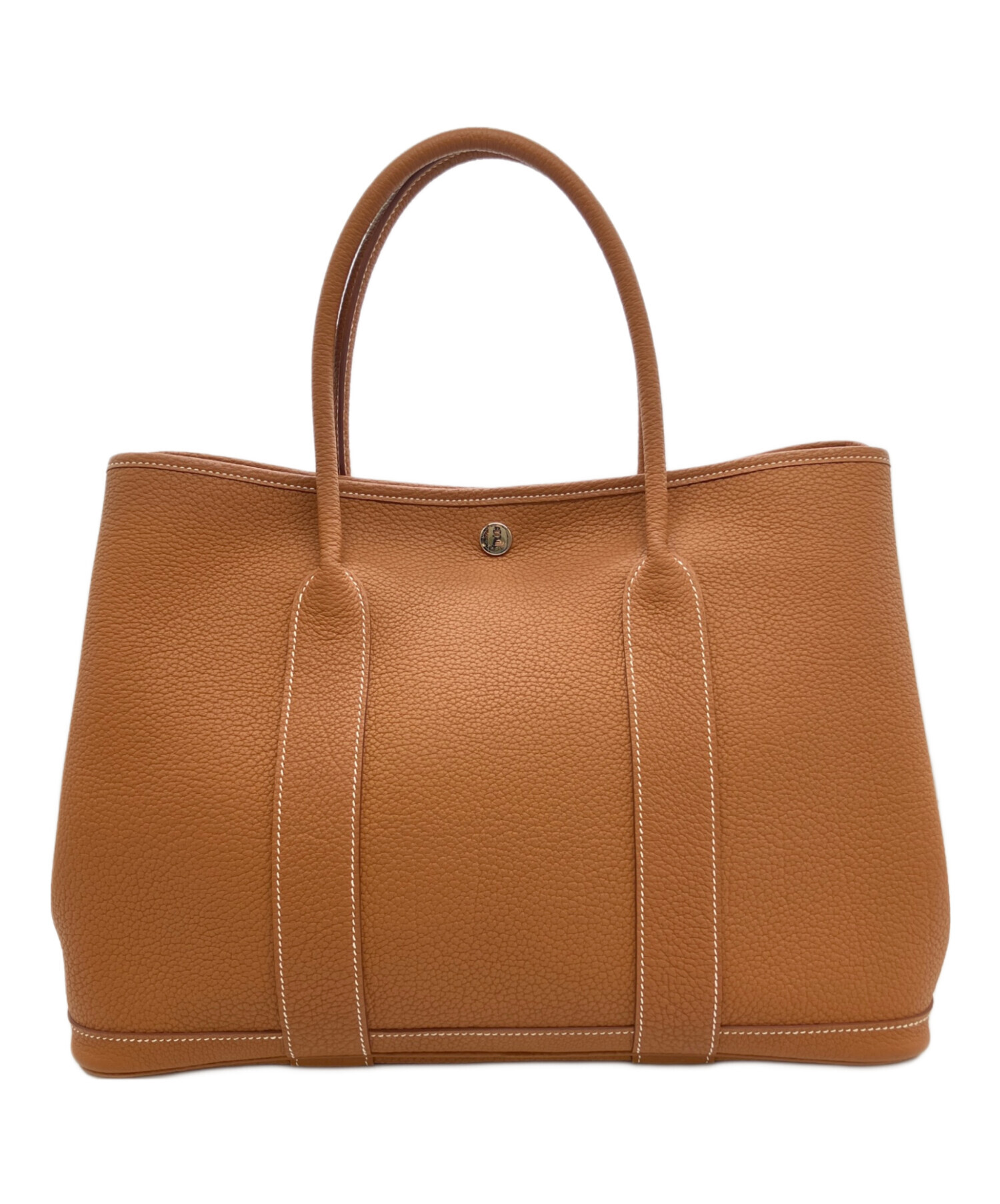 9/2お値下げ○エルメス○ガーデンパーティー36 ○ゴールド○トワル○W刻印 中古・古着通販】HERMES (エルメス) ガーデンパーティPM/ゴールド