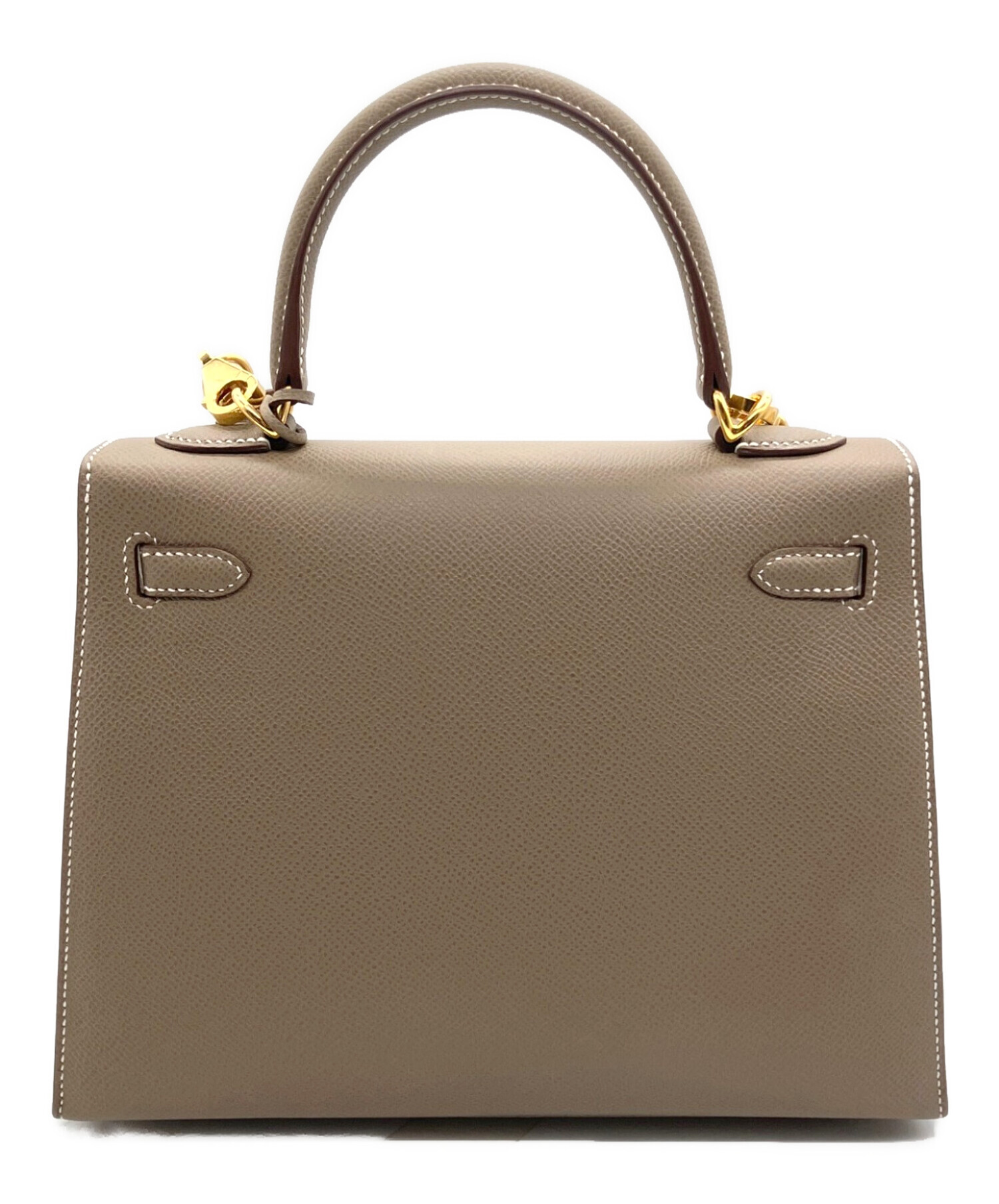 エルメス HERMES ケリー25　外縫い W刻 エトゥープ/GD金具 エプソン ショルダーバッグ レディース 中古 エルメス ケリー 25 外縫い SPオーダー エトゥープ/ブラック ヴォー