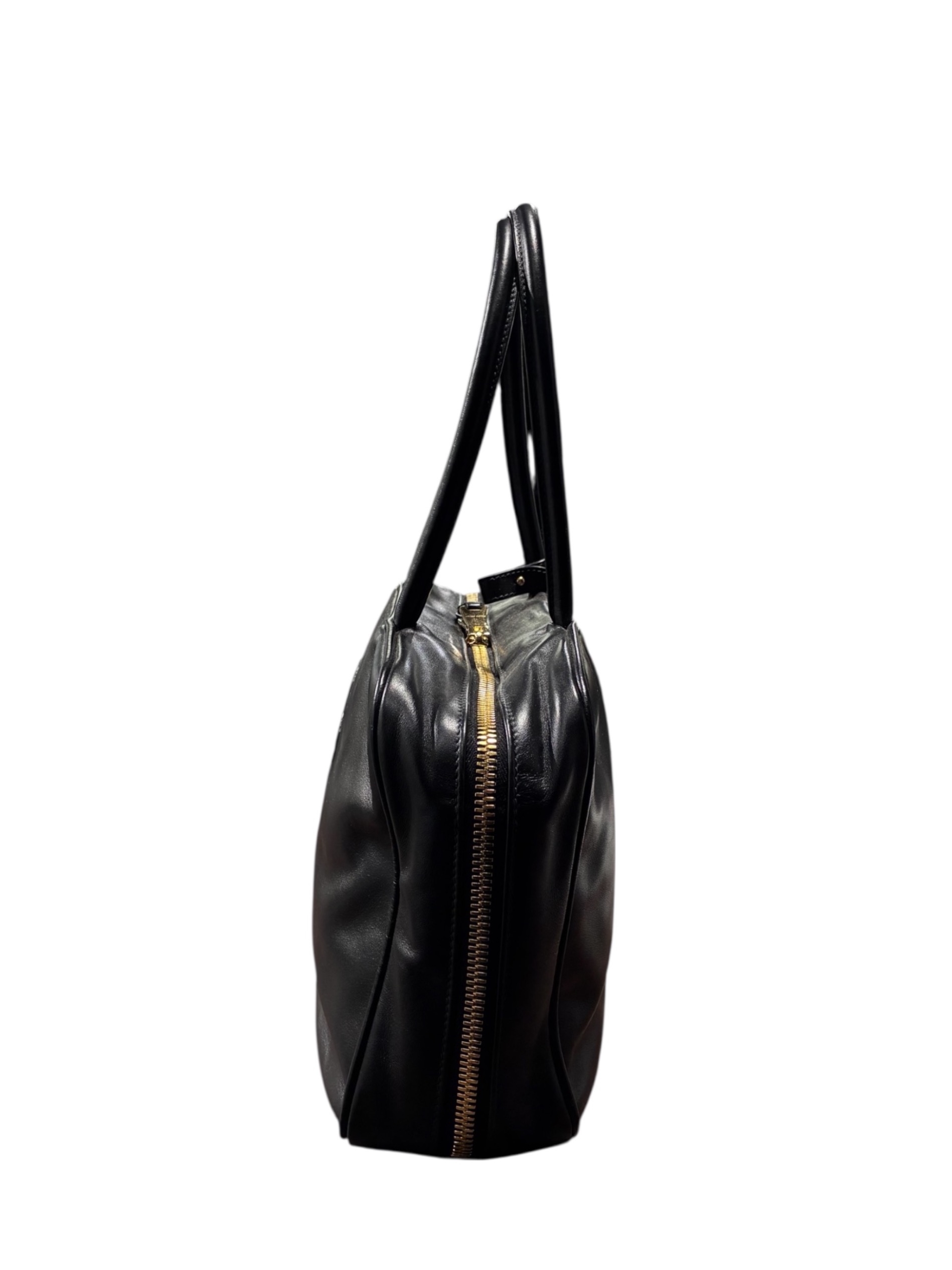 中古・古着通販】MIU MIU (ミュウミュウ) レザーボーバッグ ブラック