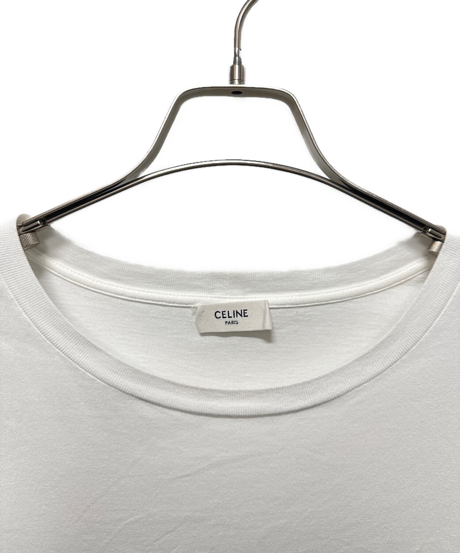 CELINE プリント Tシャツ Lサイズ ホワイト 中古・古着通販】CELINE (セリーヌ) ロゴプリントTシャツ ホワイト