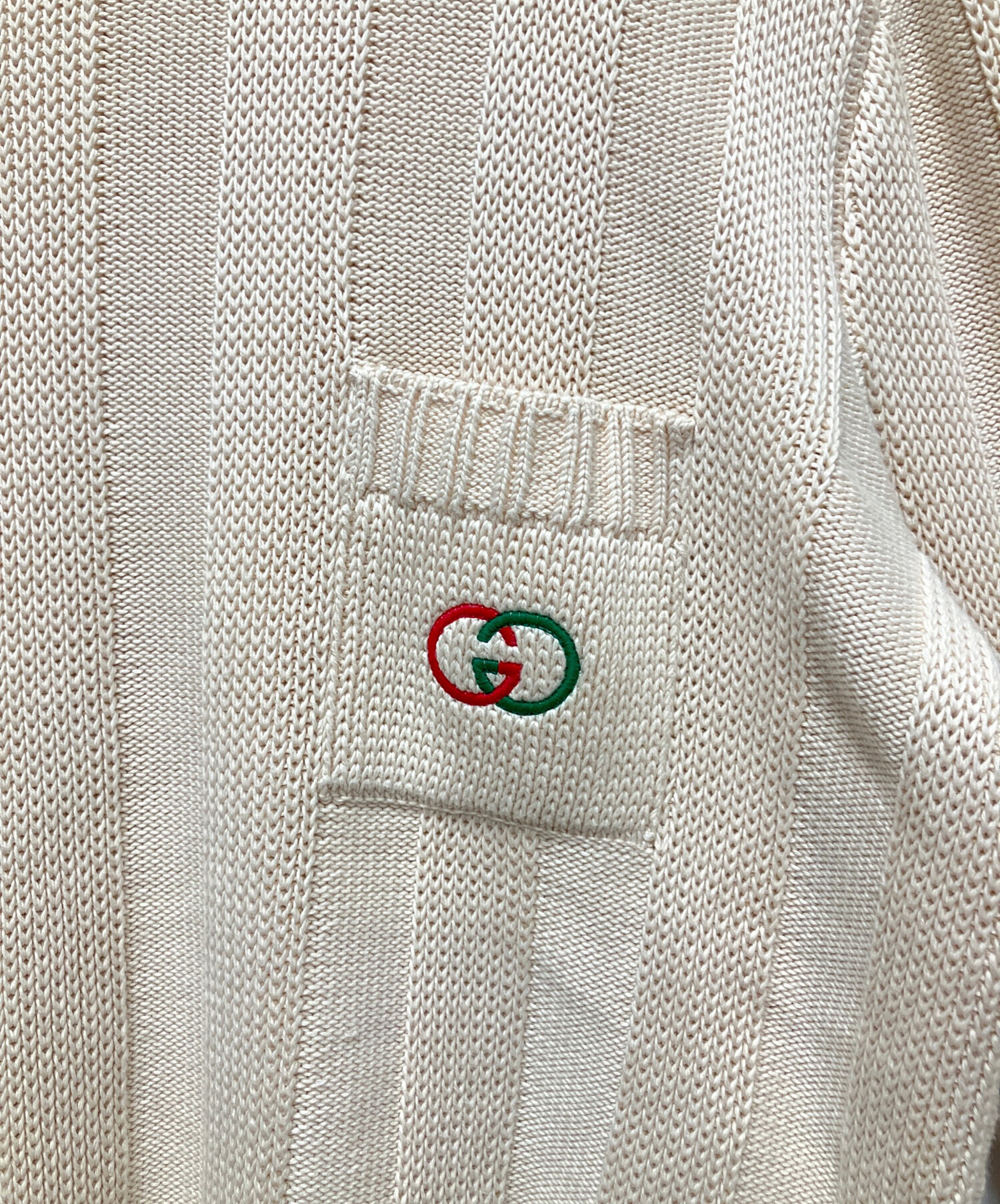 中古・古着通販】GUCCI (グッチ) GGラインニット ベージュ サイズ:XL