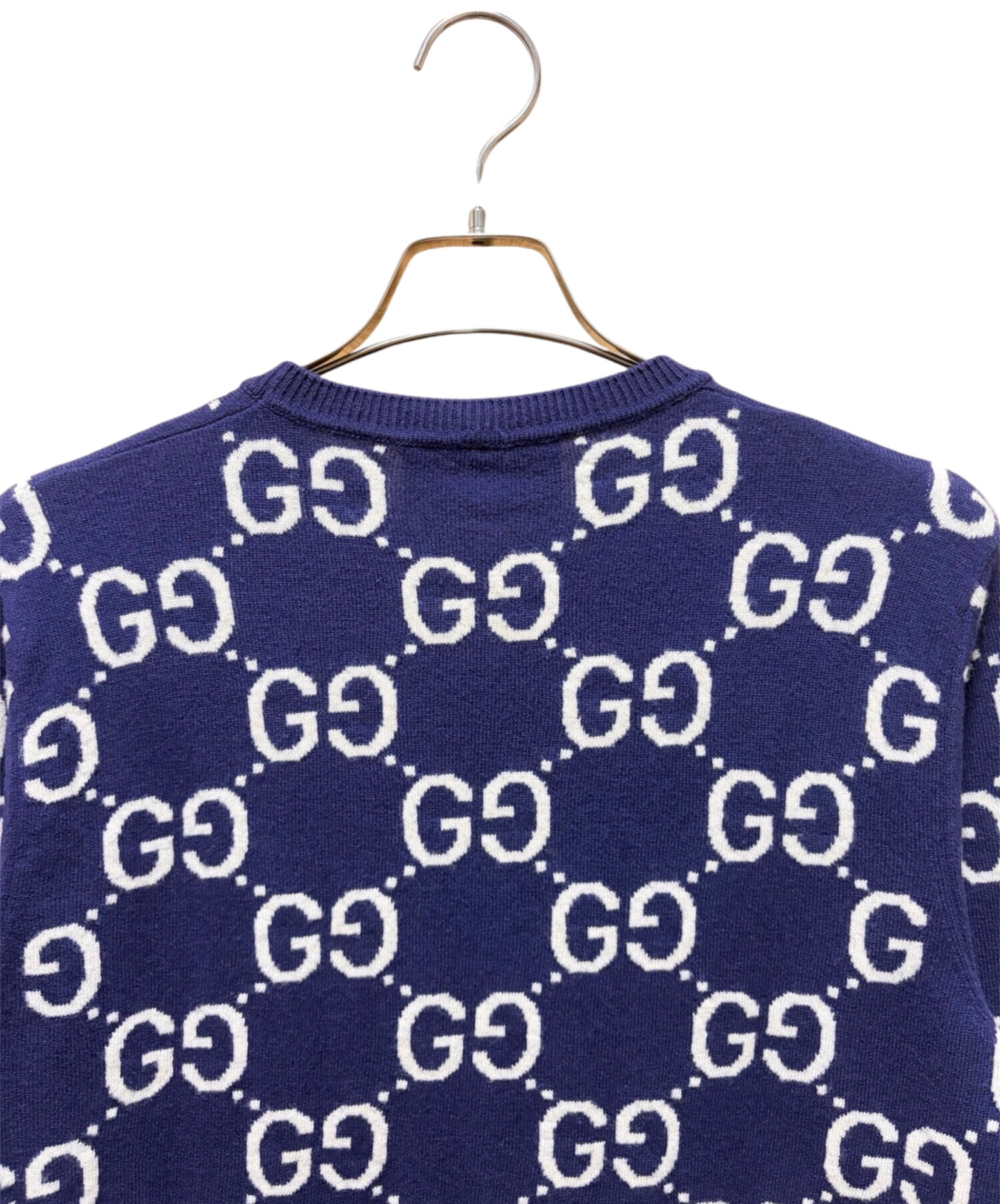 GUCCI GGロゴ セーター ネイビー 中古・古着通販】GUCCI (グッチ) GGウールジャガードセーター パープル