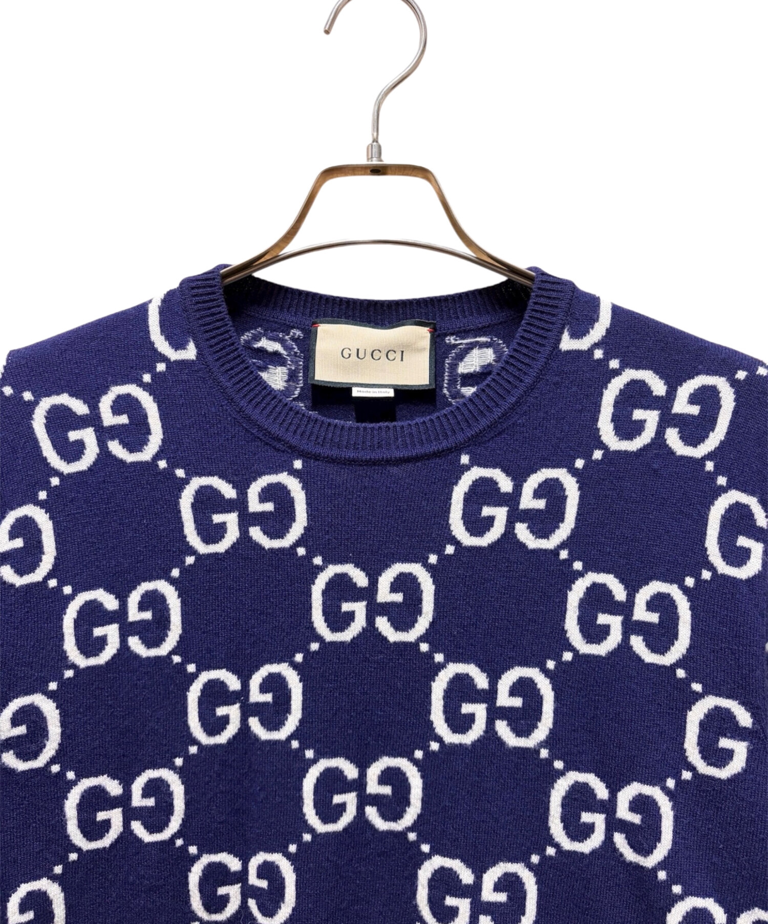 中古・古着通販】GUCCI (グッチ) GGウールジャガードセーター パープル